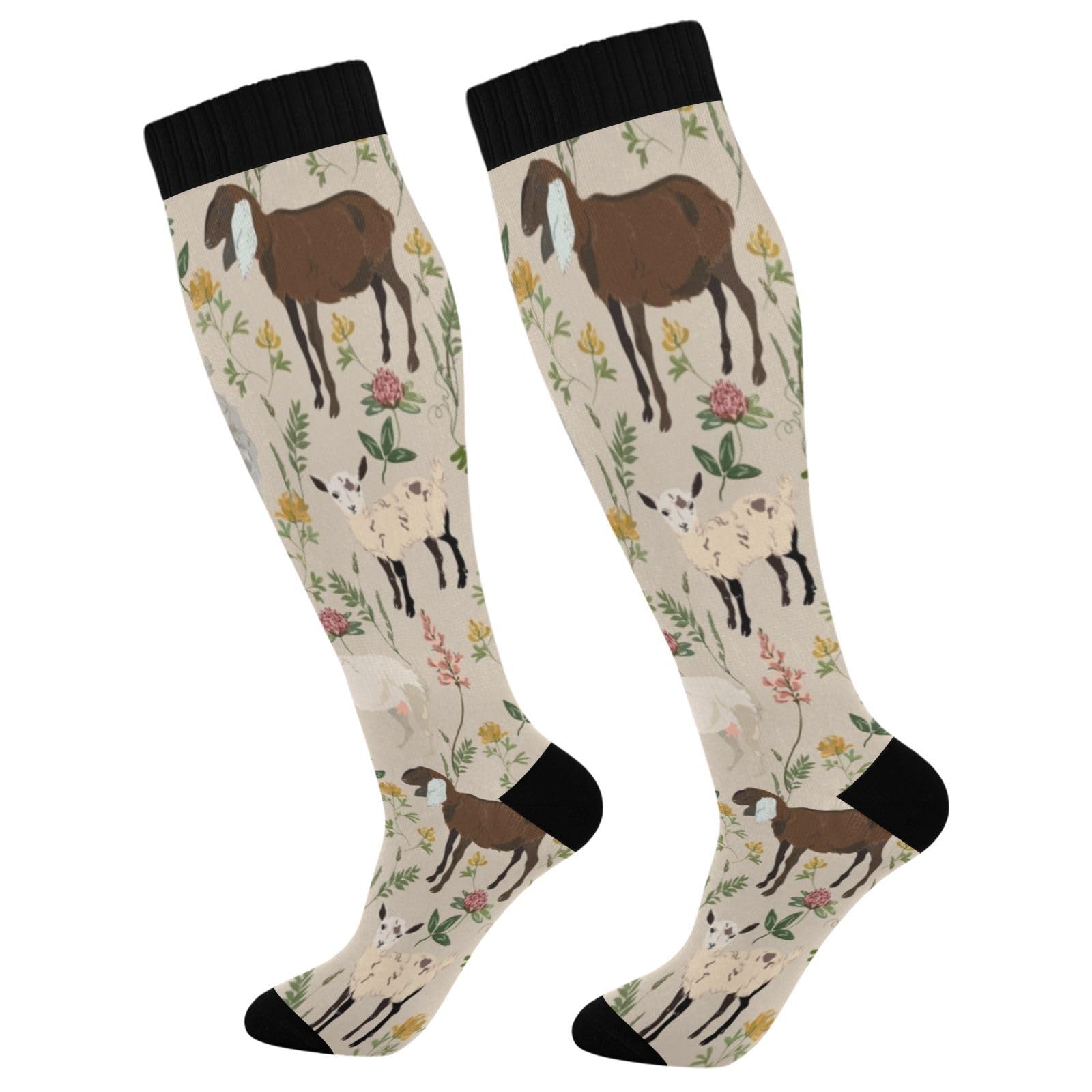 Pigsaly Halloween Ghost Boo Women's Compression Socks - Knee High Athletic Tube Socks for Running, Sports & Workout - Perfect for Halloween Costumes & Gym Activities