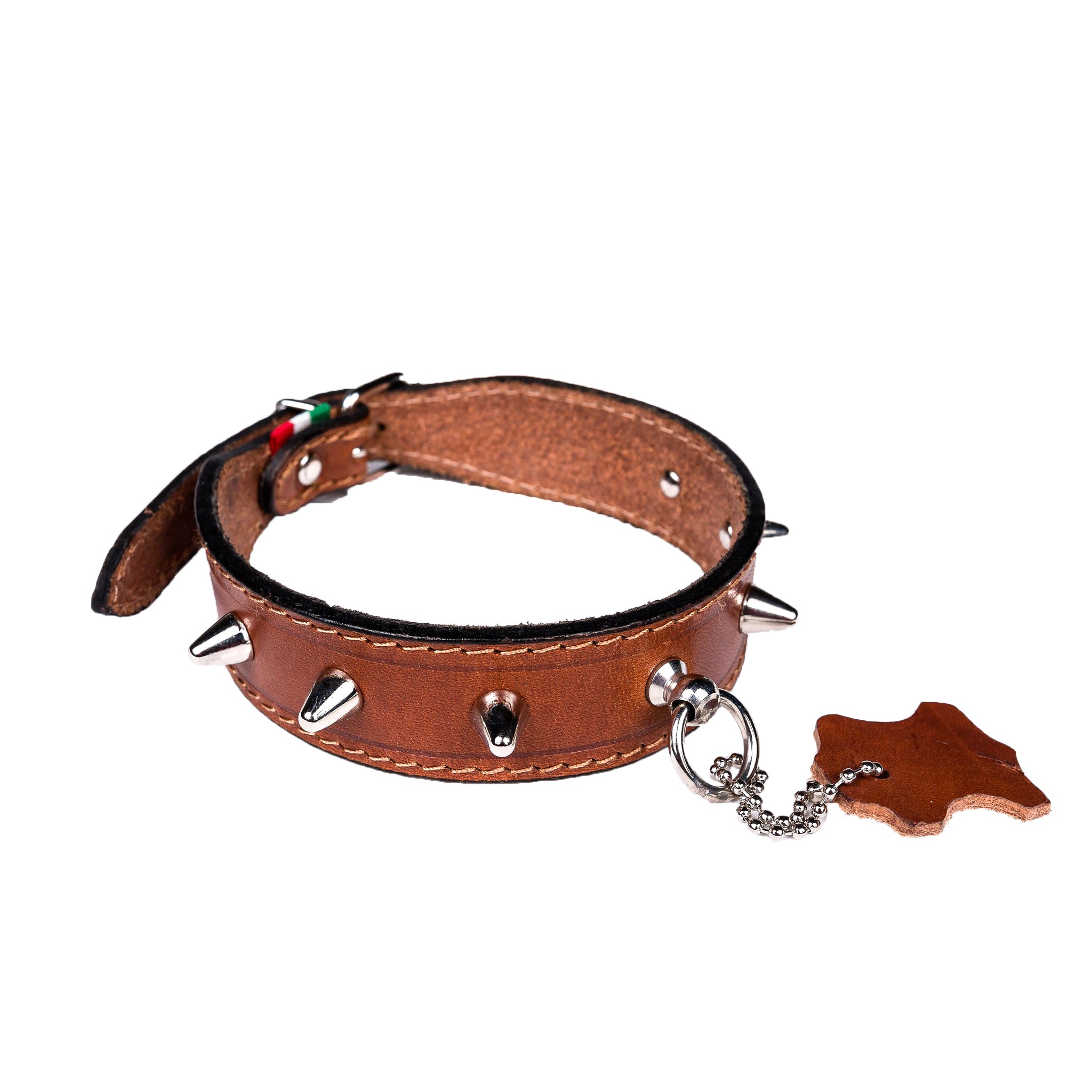 European Leather Studded Cone Collar for Small Dogs - Pet Recovery Collar After Surgery, Vet Recommended for Wound Protection & Healing