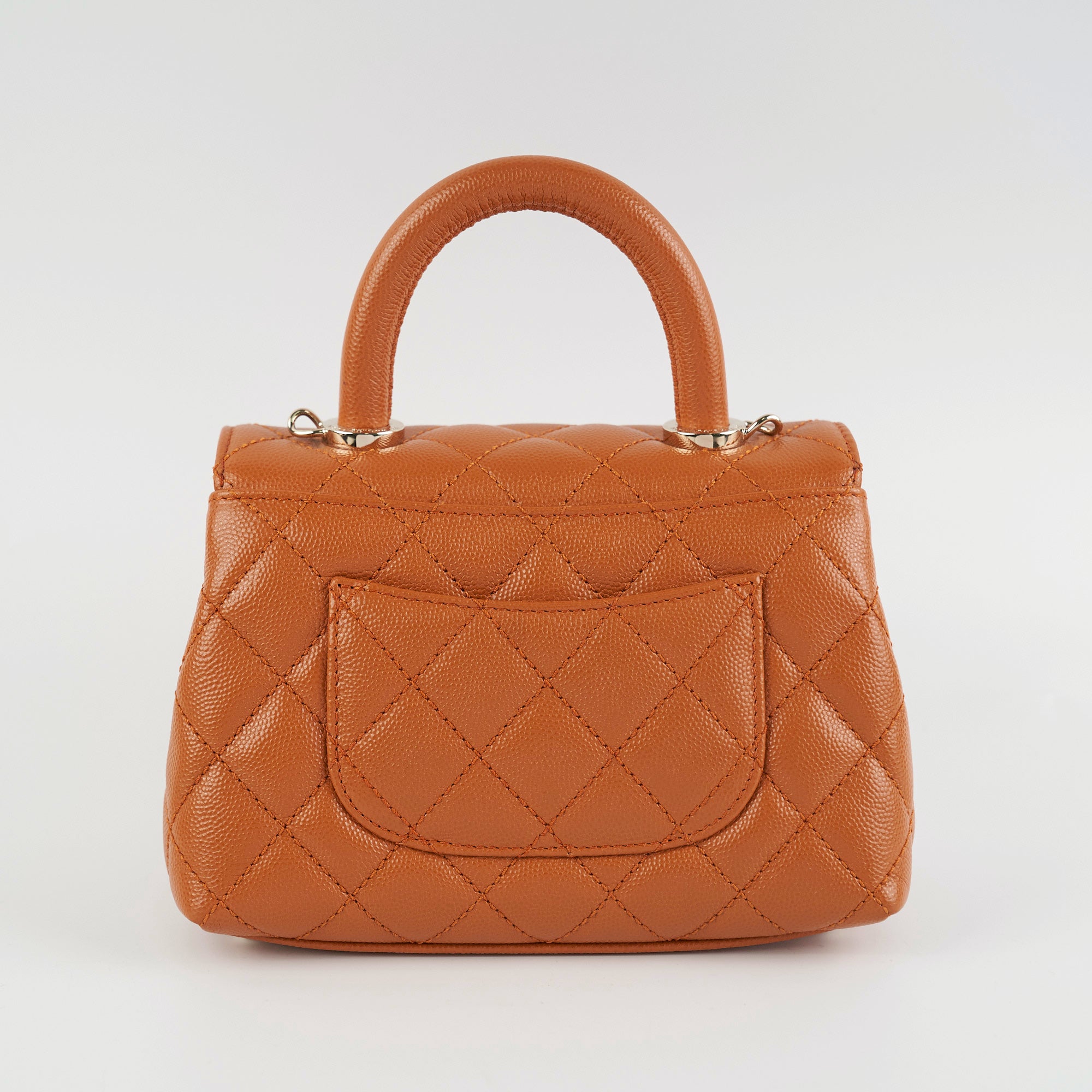 Chanel Mini Coco Handle Bag in Caviar Leather - Caramel Brown Crossbody Purse for Women | Perfect for Date Night, Parties & Everyday Luxury
