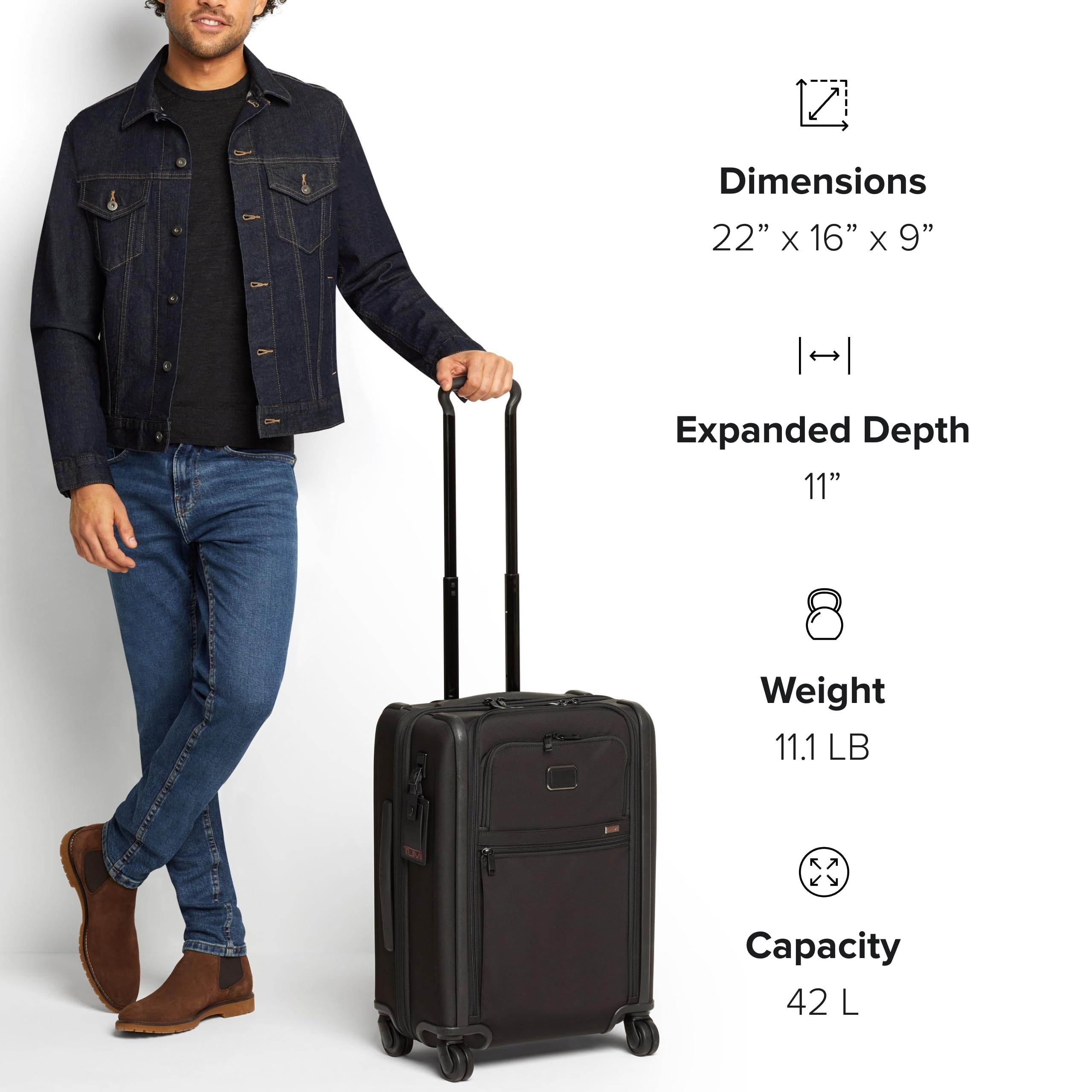 TUMI Alpha Continental Dual Access 4-Wheel Carry-On Luggage - Lightweight Rolling Suitcase with TSA Lock - Perfect for Business Travel & Weekend Getaways