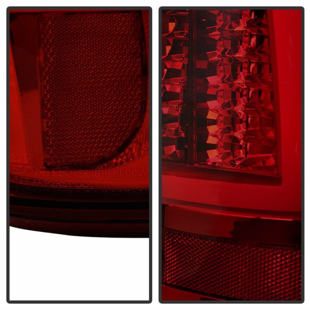 Spyder V2 LED Red Smoke Tail Lights Pair for Chevy Silverado 1500/2500 (2003-2006) - Model 5081933 | Enhanced Visibility & Style for Night Driving & Custom Truck Upgrades