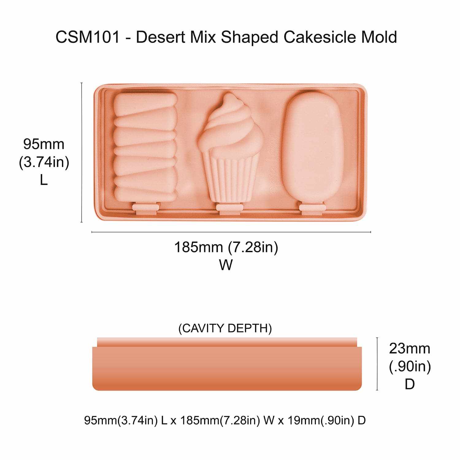 Premium Dessert Mix Shaped Cakesicle Mold - DIY Silicone Baking Mold for Homemade Ice Cream Bars, Popsicles & Cake Pops - Perfect for Birthday Parties, Baby Showers & Summer Treats