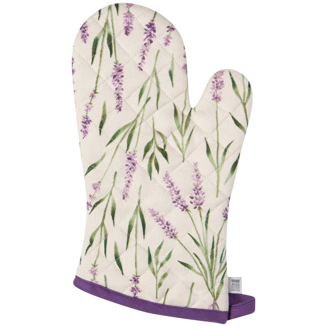 Now Designs Lavender Spruce Oven Mitt - Heat Resistant Kitchen Glove for Baking, Cooking & Grilling - Perfect for Holiday Baking & BBQ Parties