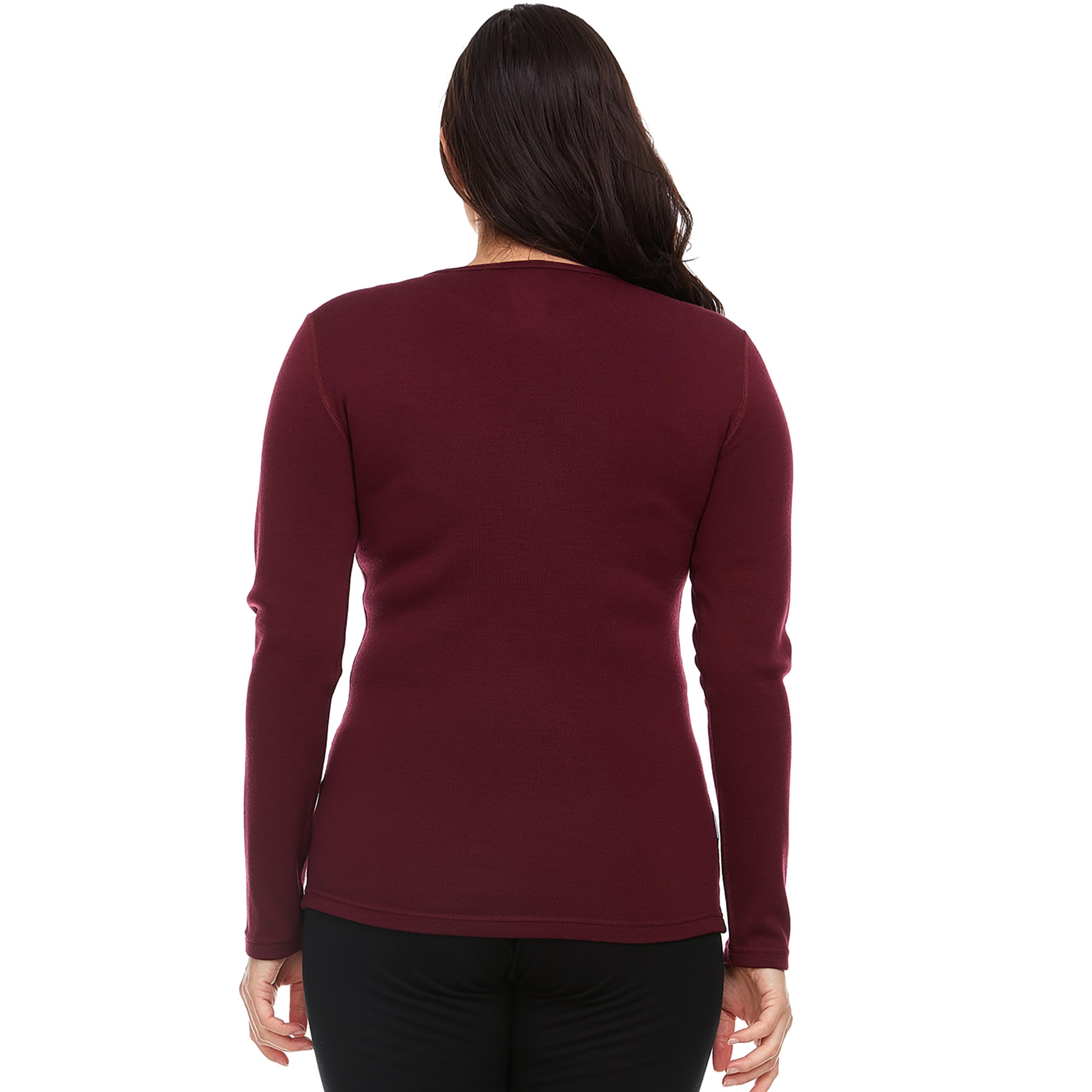 Premium 100% Merino Wool Women's Thermal Base Layer Top - Soft Long Sleeve Crewneck Shirt for Hiking, Skiing & Winter Outdoor Activities