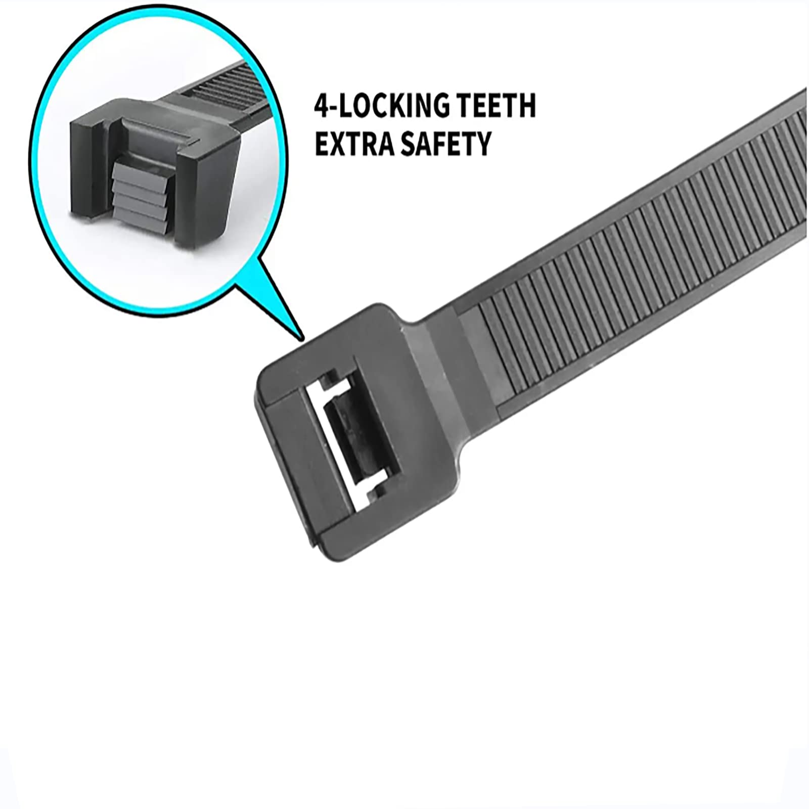 Heavy Duty 20 Inch Large Black Zip Ties - 60PCS Extra Long Cable Ties with 160LB Strength for Outdoor Wiring, Bundling & Organizing - Weather Resistant Wire Ties for Home, Garage & Industrial Use