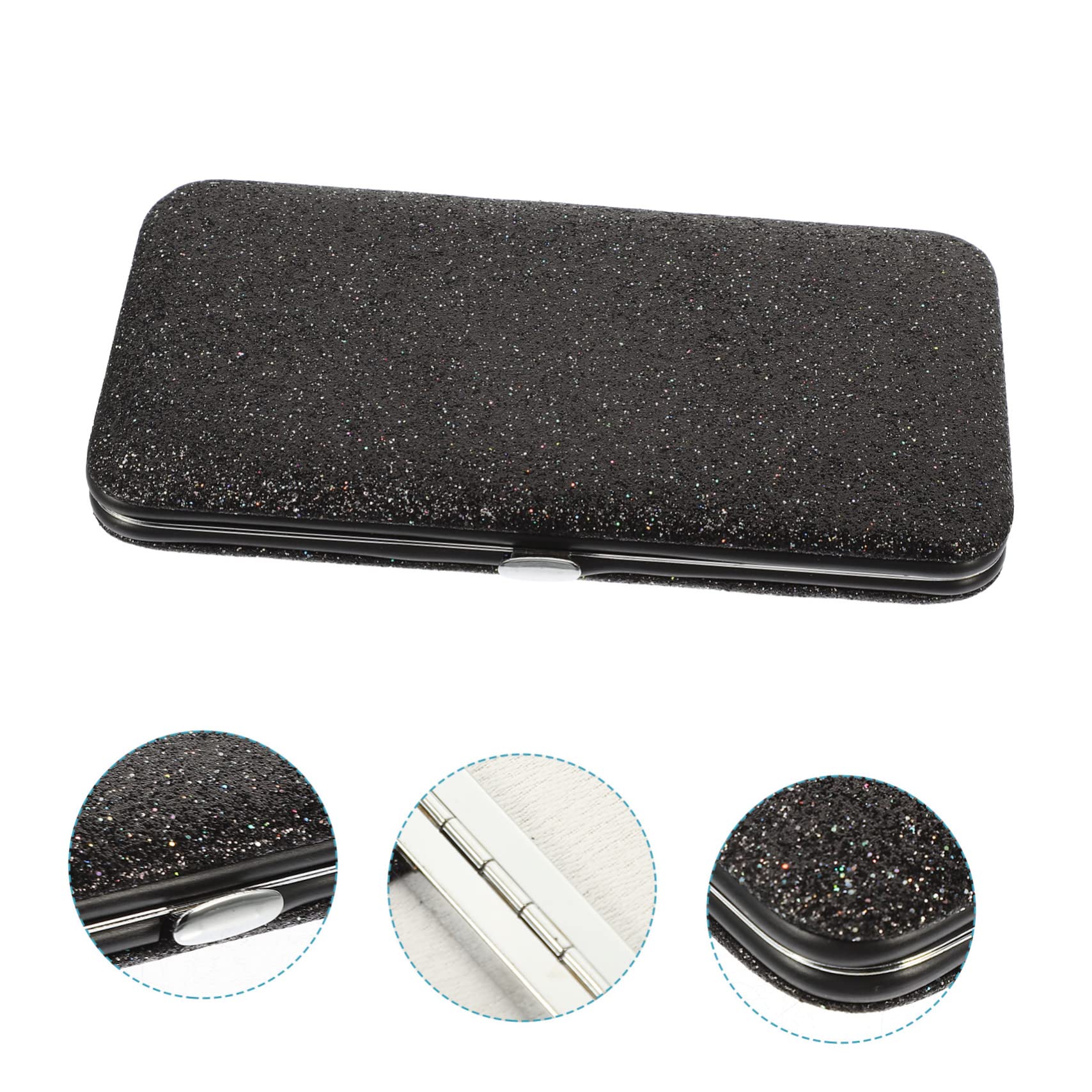 2pcs Black PVC Makeup Tweezers Storage Bag - Eyelash Extension Organizer & Pedicure Tool Holder - Perfect for Salon, Travel & Home Use