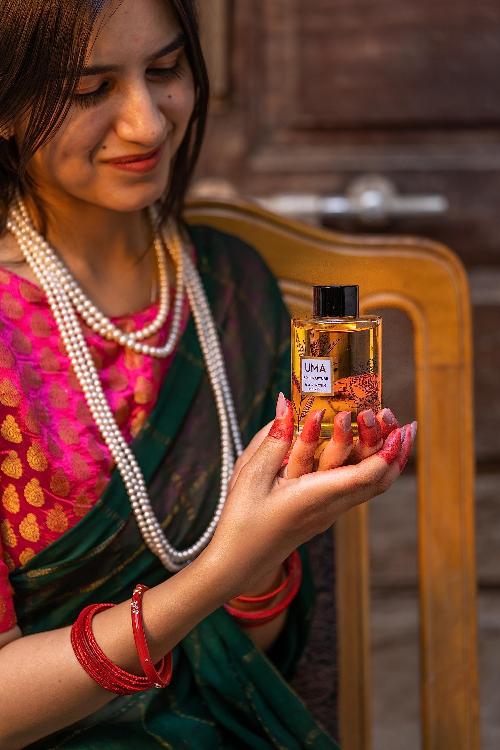 UMA Rose Rapture Rejuvenating Body Oil - Organic Hydrating & Anti-Aging Skin Care for Women - Perfect for Dry Skin, Massage & Spa Night Self Care Routine