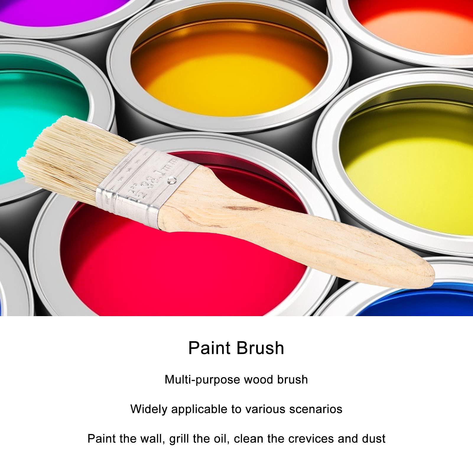 20Pcs 1.5 Inch Premium Paint Brush Set - High Absorption Artist Brushes for Crevice Cleaning, Wall Painting & DIY Crafts - Perfect for Home Decor, Art Projects & Professional Use