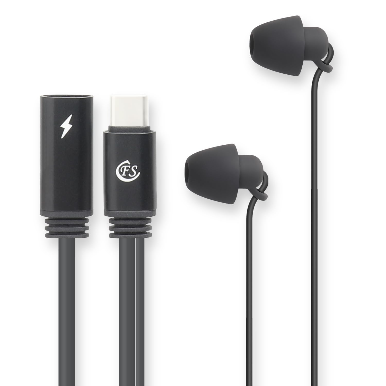 USB C Sleep Headphones with Microphone - Wired In-Ear Earbuds for iPhone 15 Pro Max/Samsung Galaxy/iPad Pro - Comfortable for Sleeping, Charging & Listening to Music (Black) - Perfect for Nighttime Relaxation, Meditation & Travel