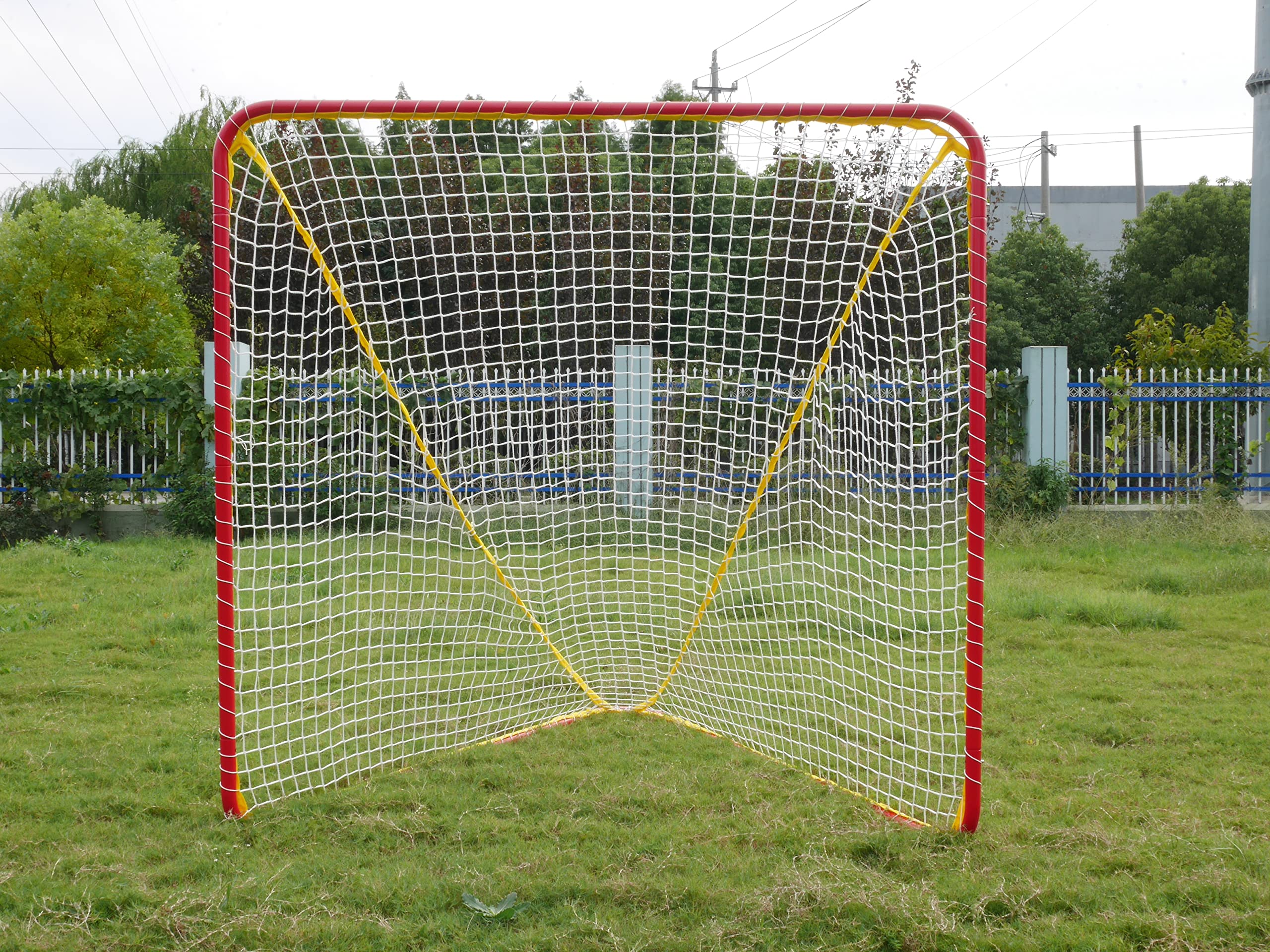 Vallerta® Signature Series Official 6' x 6' Regulation Size Lacrosse Goal - Heavy Duty 1.5 Inch Portable Steel Practice & Training Equipment for Kids, Teens & Adults - Perfect for Backyard, Field & Team Drills