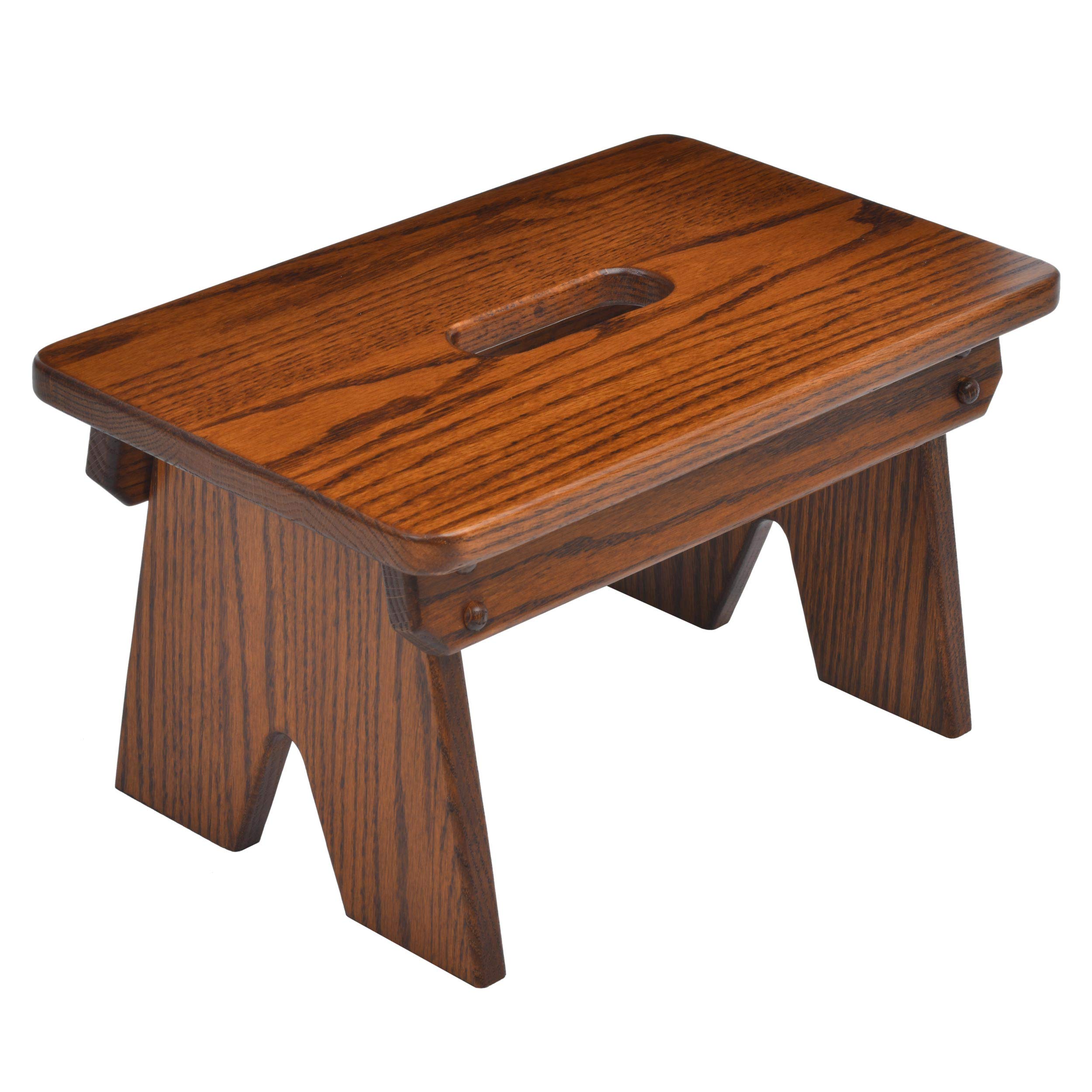 Amish Handcrafted Solid Wood Step Stool Bench - Durable Footstool for Kitchen, Bathroom, Bedroom & Living Room - Perfect for Reaching High Shelves or Extra Seating (Sorel)