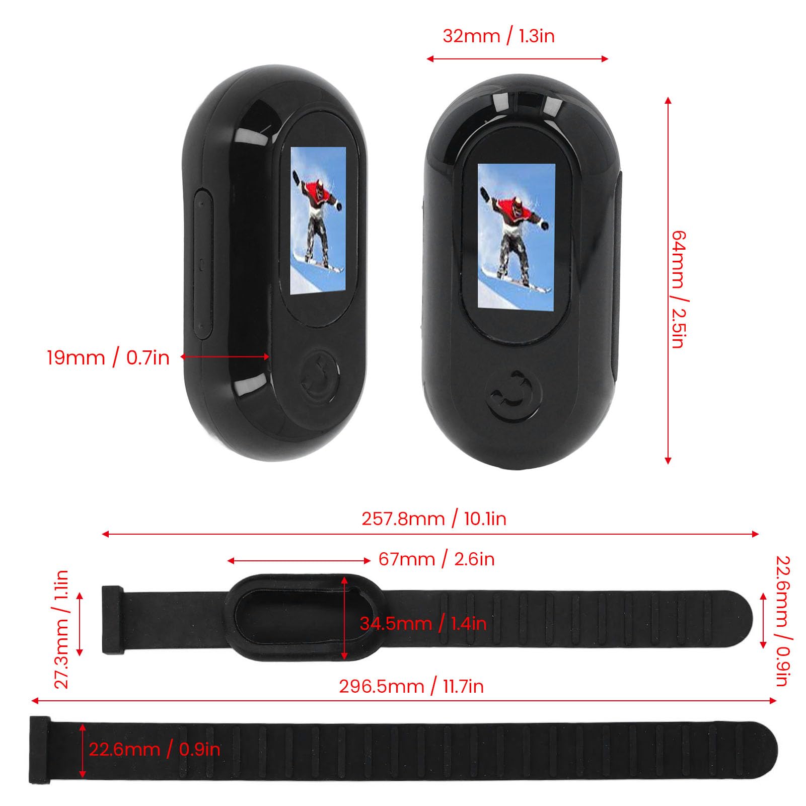 HD 1080P Pet Camera Collar for Cats & Dogs - 0.96