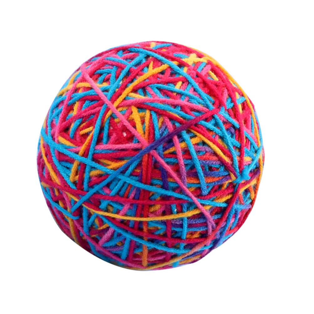 POPETPOP Self-Happy Ball Kitten Toys - Interactive Cat Teaser with Sisal & Plush for Teething, Cleaning & Play - Perfect for Indoor Cats, Boredom Relief & Bonding Time