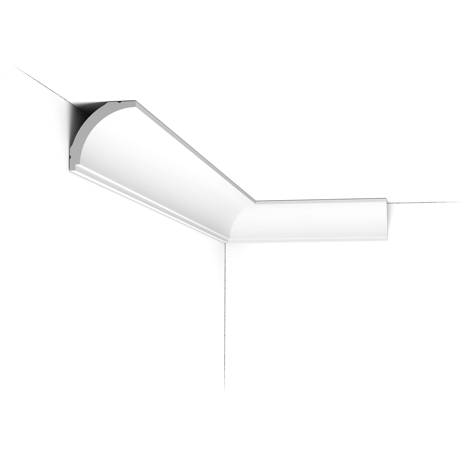 Orac Decor CX109 High Impact Polystyrene Crown Moulding - Primed White, 2-3/8in Face x 78in Length (8 Pack) | Perfect for Home Renovation, Ceiling & Wall Decoration, DIY Interior Design Projects