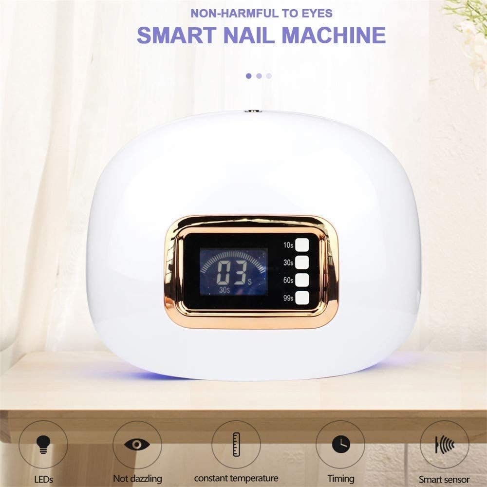 72W UV LED Nail Dryer with Smart Sensor & LCD Display - Professional Fast Curing Lamp for Gel Polish, Acrylic & Nail Art - Perfect for Home Salon, Manicures, Pedicures & DIY Nail Designs - Ideal for Nail Techs & Beauty Enthusiasts - Quick Drying for Gel Polish, Acrylic Nails & Nail Art at Home or Salon - Essential for Nail Salons, Home Use, and Professional Manicure Services - Great for Wedding, Party, Spa Day, and Self-Care Moments