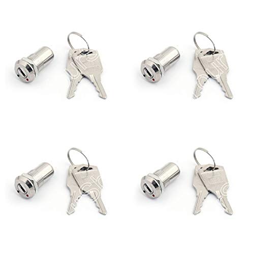 D135 12mm Micro Barrel Electronic Key Lock Switch - On/Off 2 Position with Keys | Secure Cabinet, Control Panel & Electrical Equipment