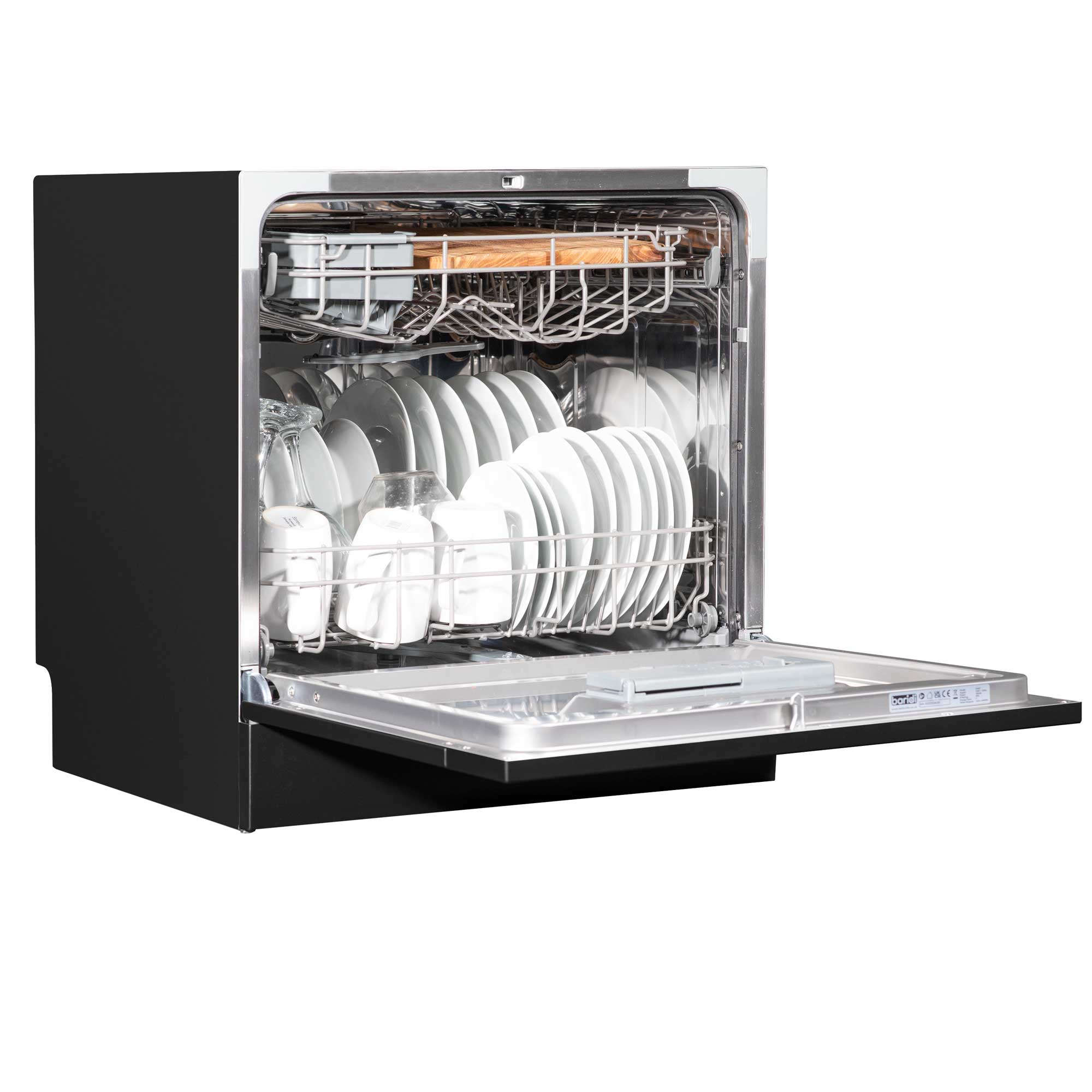 Baridi Compact Tabletop Dishwasher - 8 Place Settings, 6 Wash Programs, Ultra Quiet (42dB), 8L Capacity in Sleek Black (Model DH88) | Perfect for Small Kitchens, Apartments, Dorms & RVs