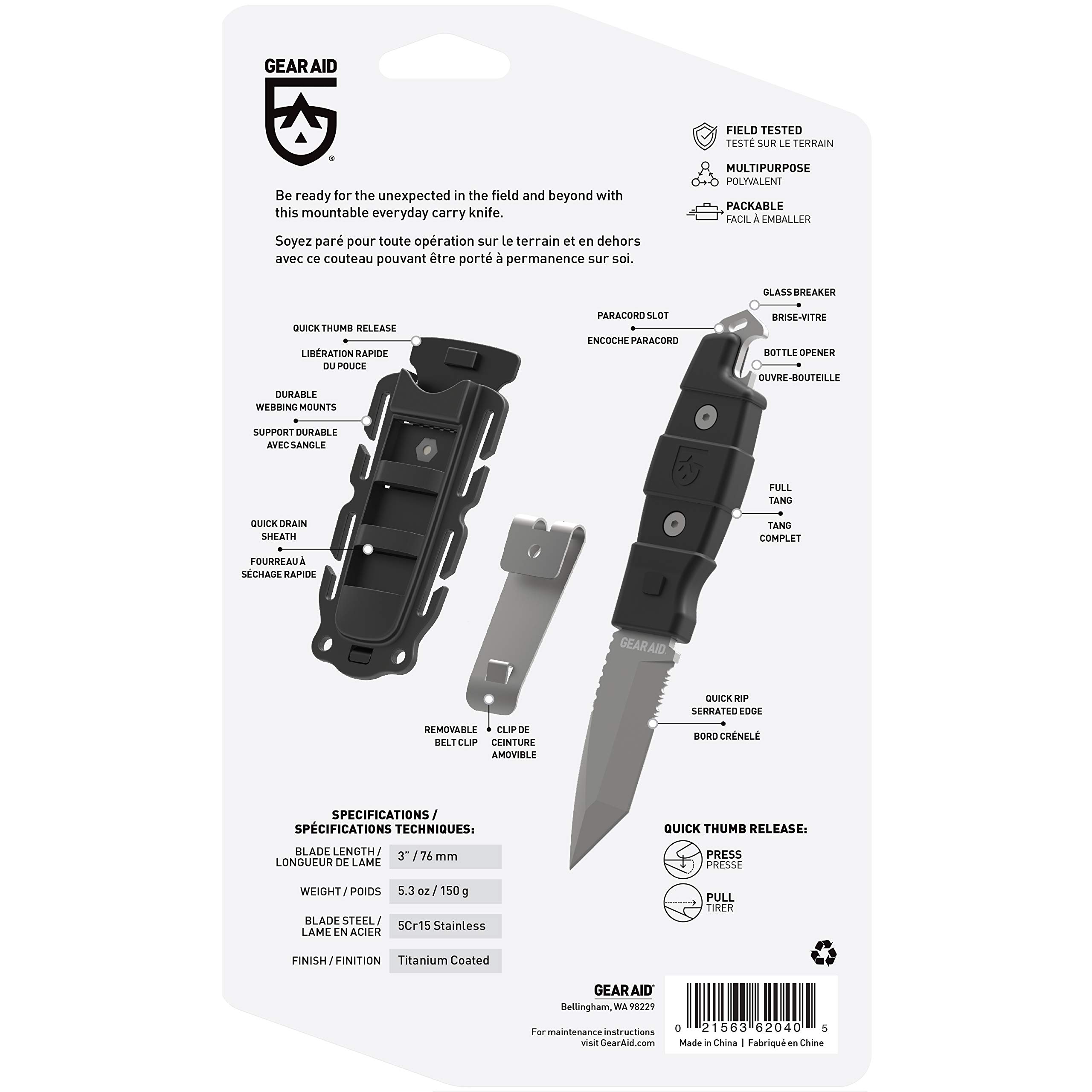 GEAR AID Kotu Tanto Fixed Blade Knife - 3