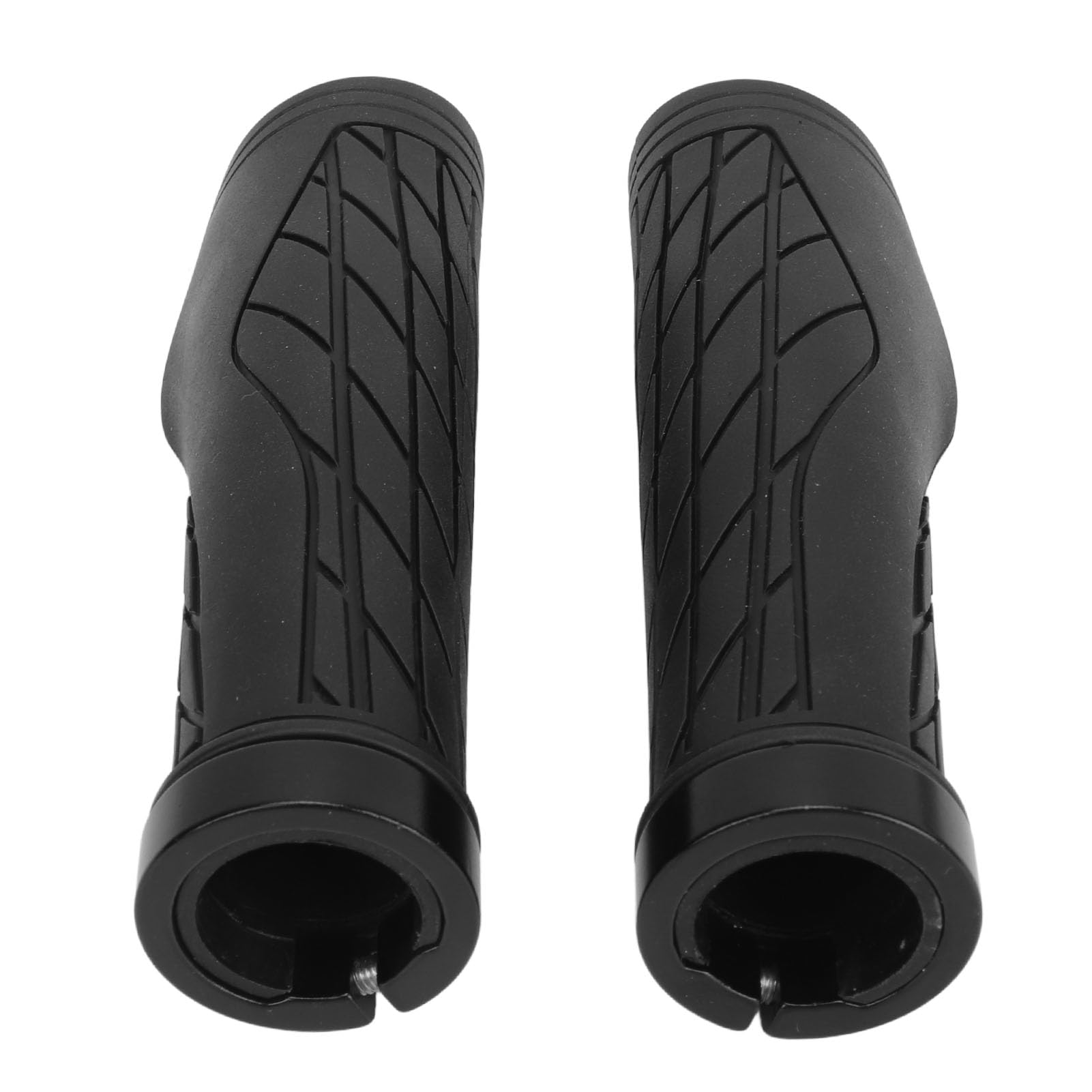 1 Pair Anti-Slip Bike Handlebar Grips - Ergonomic Replacement Grips for Bicycles, Scooters & Mountain Bikes (MTB) - Easy Installation, Durable Black Rubber - Perfect for Commuting, Off-Road Cycling & Urban Riding