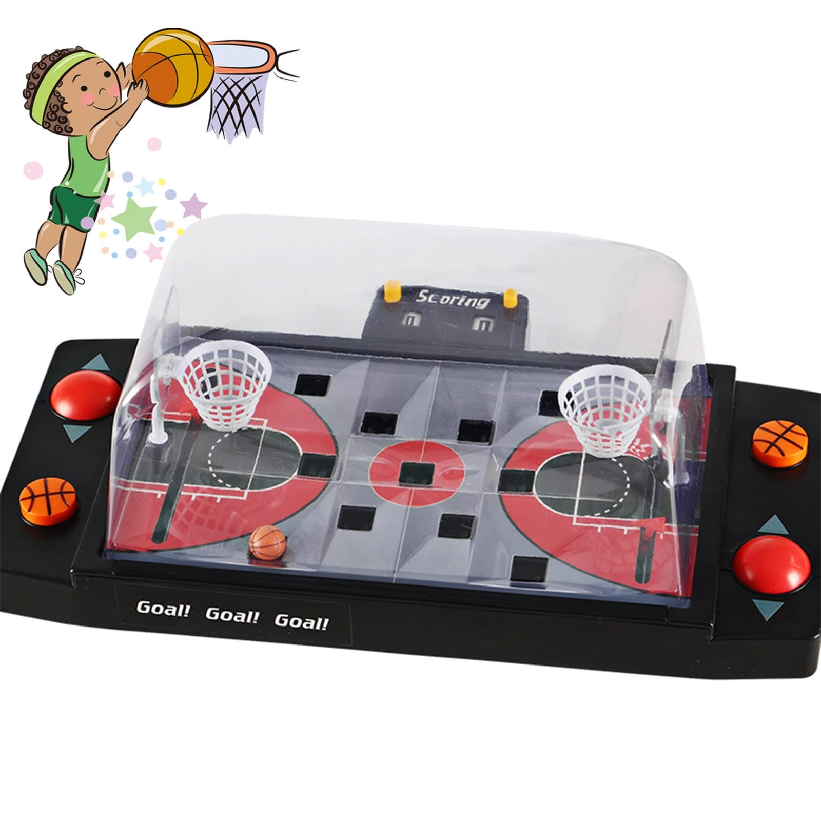 M-MIAO Mini Arcade Basketball Game - 2 Player Tabletop Basketball Shoot Hoop with Digital Scoreboard | Fun Indoor Basketball Arcade Game for Kids & Adults | Perfect for Office Desk Games, Family Game Nights & Birthday Parties