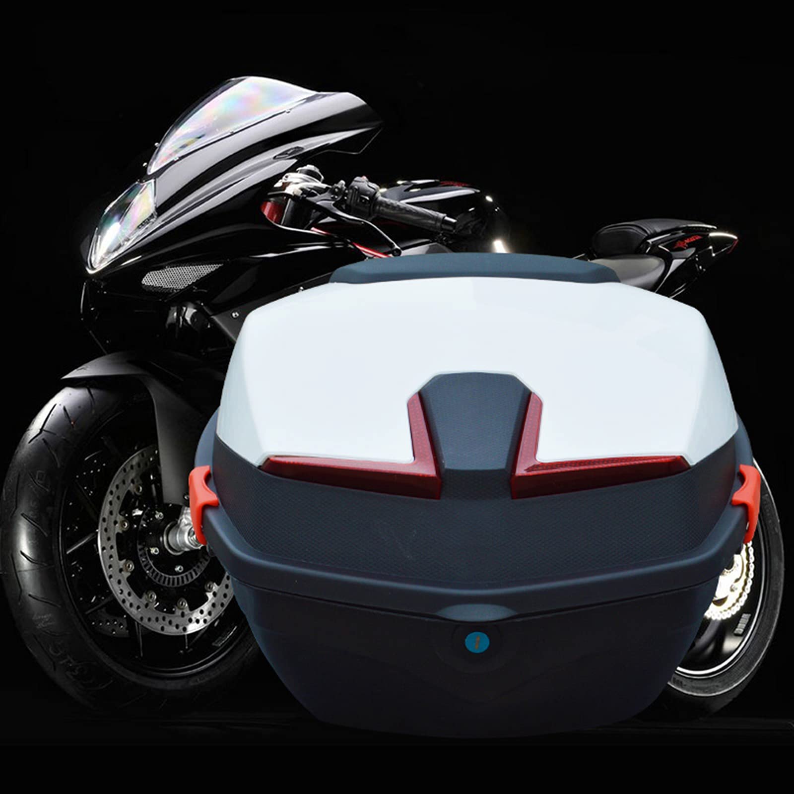 Universal Motorcycle Top Box - Dark Blue Luggage Case for Touring & Commuting