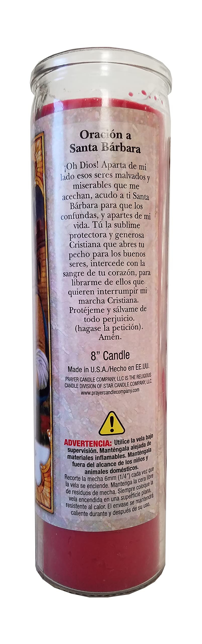 Saint Barbara Red Devotional Candle - Religious Prayer Candle for Catholic Saints, Home Altar Decor & Spiritual Protection - Perfect for Prayer, Meditation & Sacred Spaces
