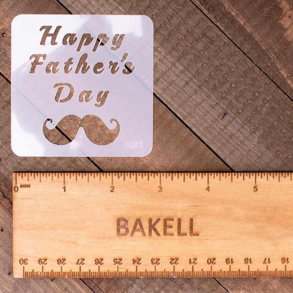3x3 Happy Father's Day Mustache Stencil - DIY Beard Shaping Template for Gifts, Crafts & Party Decorations