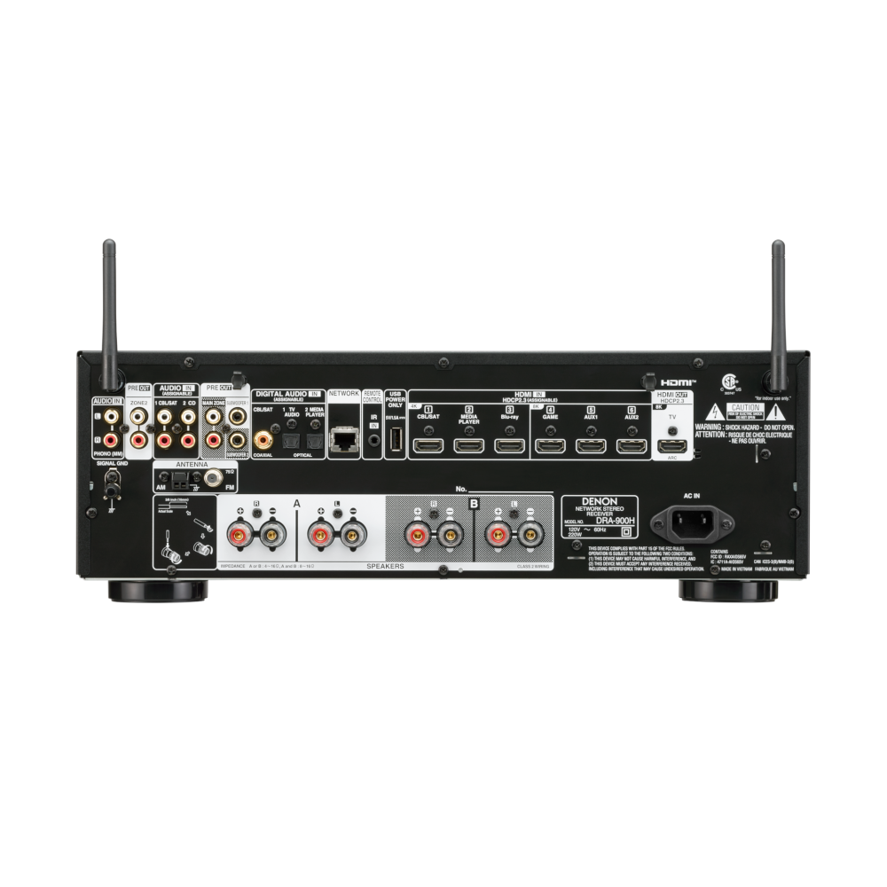 Denon DRA-900H 2-Channel Network Stereo AV Receiver with HEOS Built-in | Hi-Fi Audio Streaming, Bluetooth, AirPlay 2 | Perfect for Home Theater & Music Listening