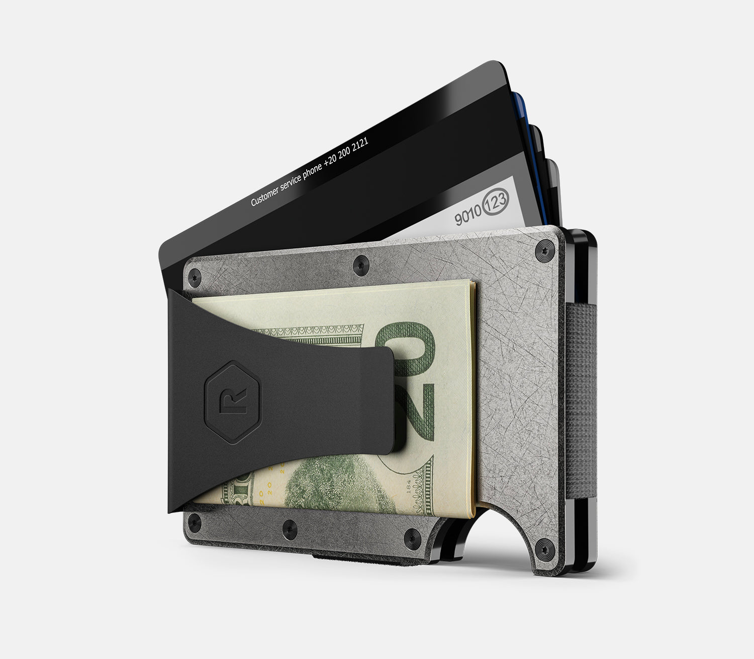 Ridge Wallet - Stonewashed Titanium Slim Minimalist RFID Blocking Front Pocket Wallet for Men | Perfect for Everyday Carry, Travel & Gifts