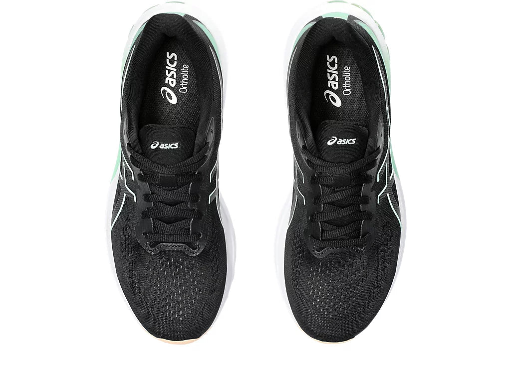 ASICS Women's GT 1000 12 Running Shoes - Black/Mint - Lightweight Stability Sneakers for Jogging, Gym Workouts & Everyday Wear
