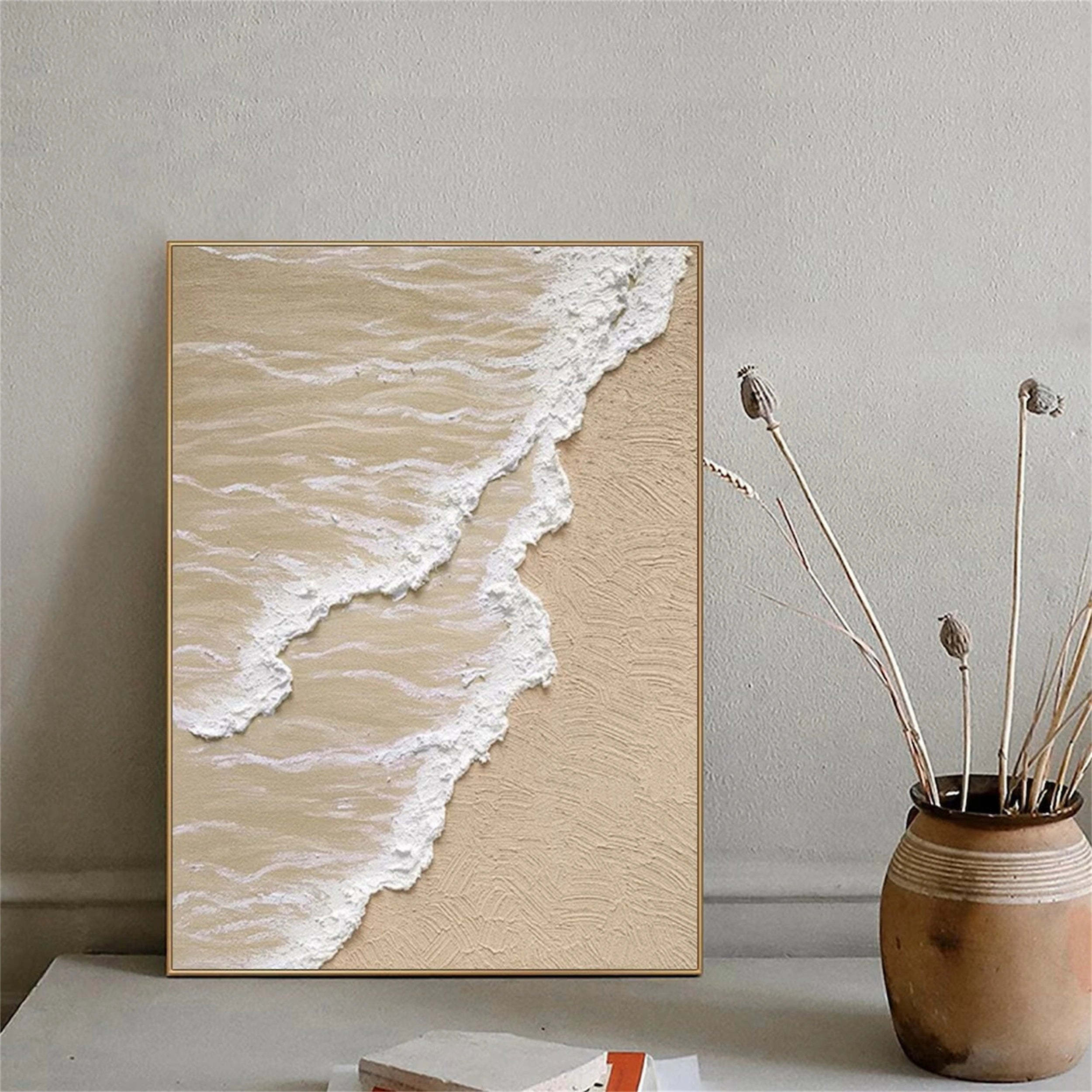 Ocean and Sky Painting #OS 078 - Handmade Canvas Wall Art for Home Decor, Office, Living Room & Bedroom