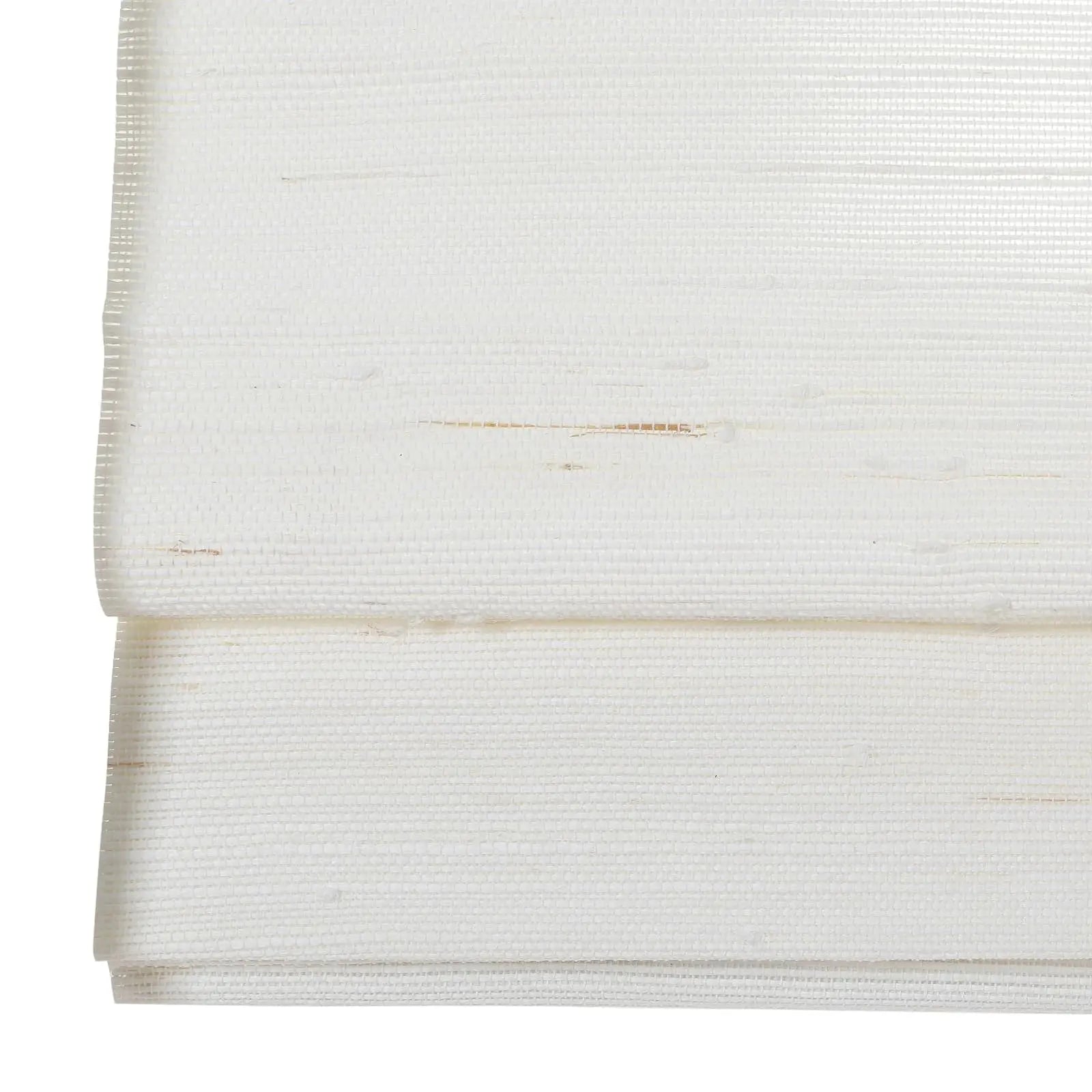 Natural Ramie Bamboo Woven Window Shade - Breathable Rattan White Roller Blind for Living Room, Bedroom & Patio Privacy