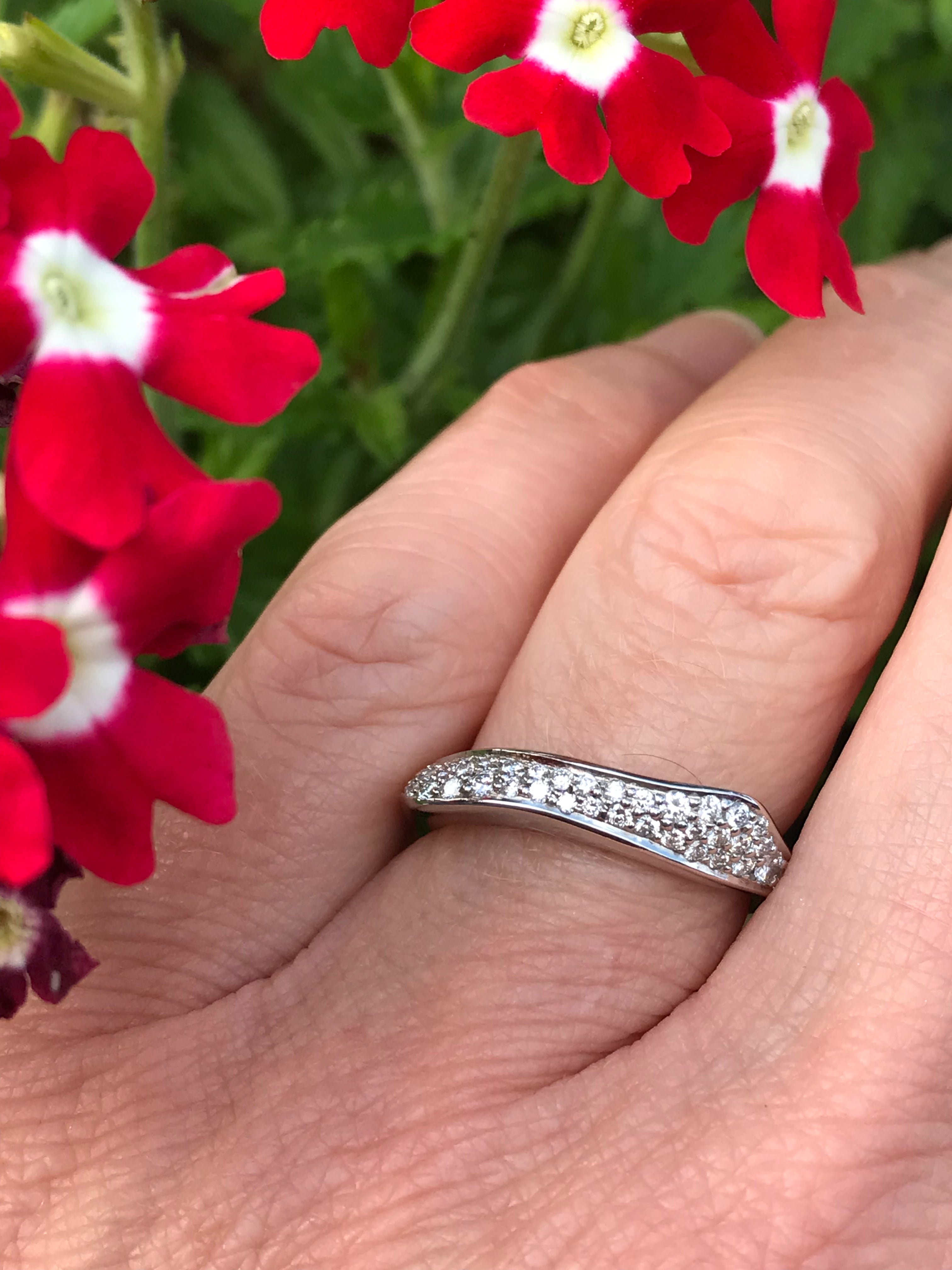 Platinum Diamond Dress Ring - 0.41 ct Furrer Jacot Elegant Jewelry for Women | Perfect for Weddings, Anniversaries & Special Occasions