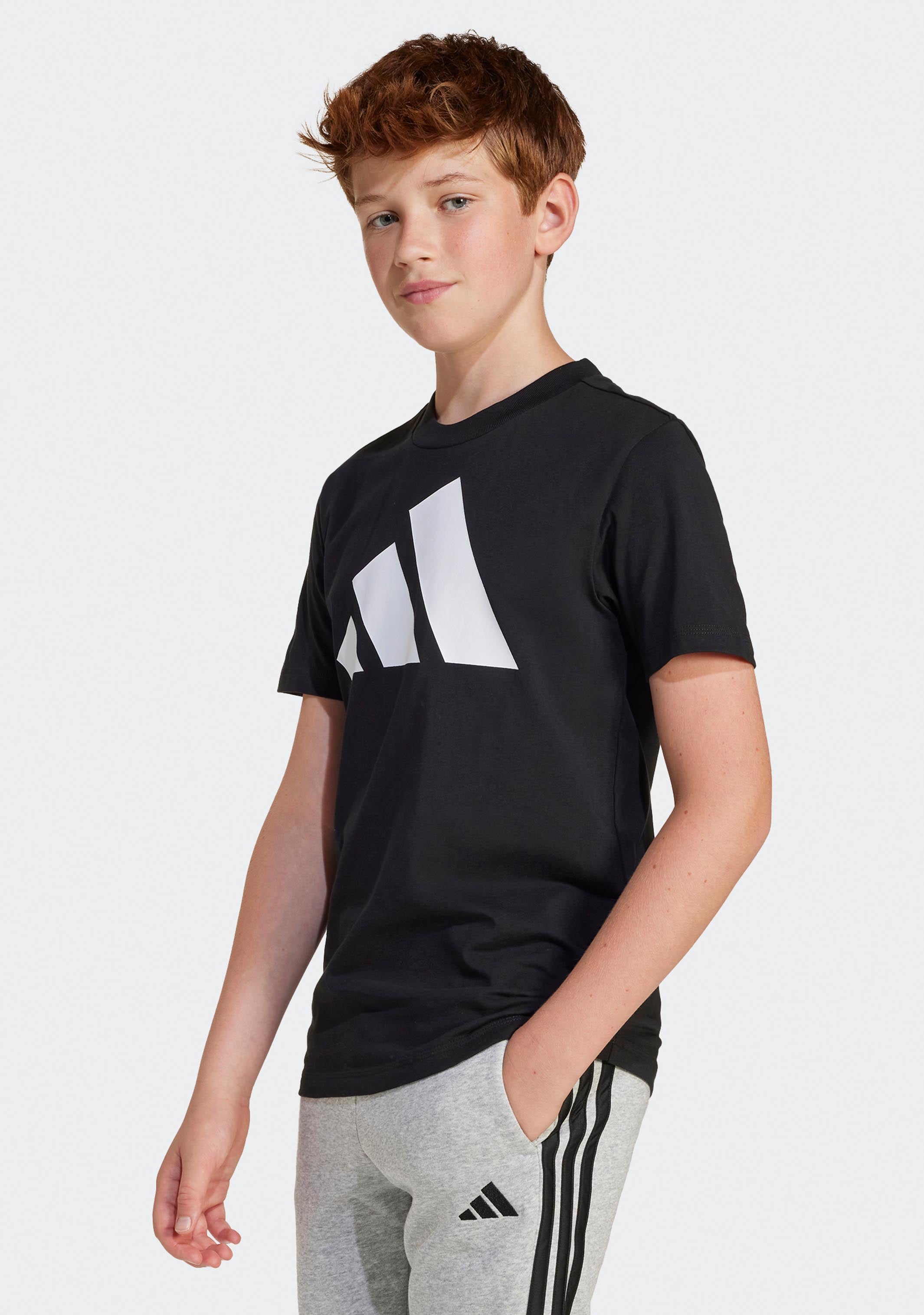 Adidas Kids' Big Logo T-Shirt - Comfortable Cotton Short Sleeve Tee for Boys & Girls - Perfect for School, Play & Everyday Wear