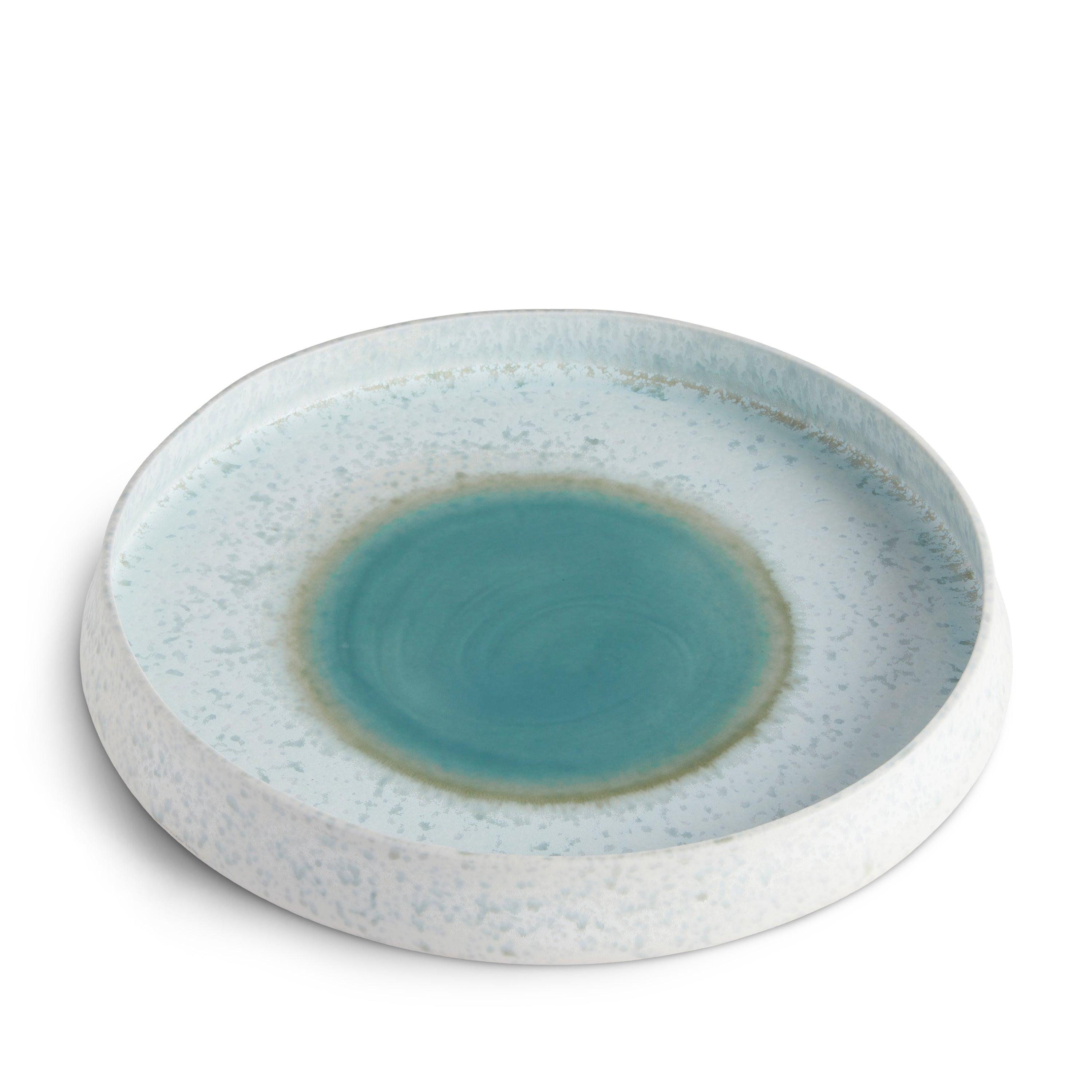 Terra Round Platter Large Seafoam - Elegant Ceramic Serving Dish for Entertaining, Dinner Parties, and Home Decor | Perfect for Appetizers, Cheese Boards & Charcuterie