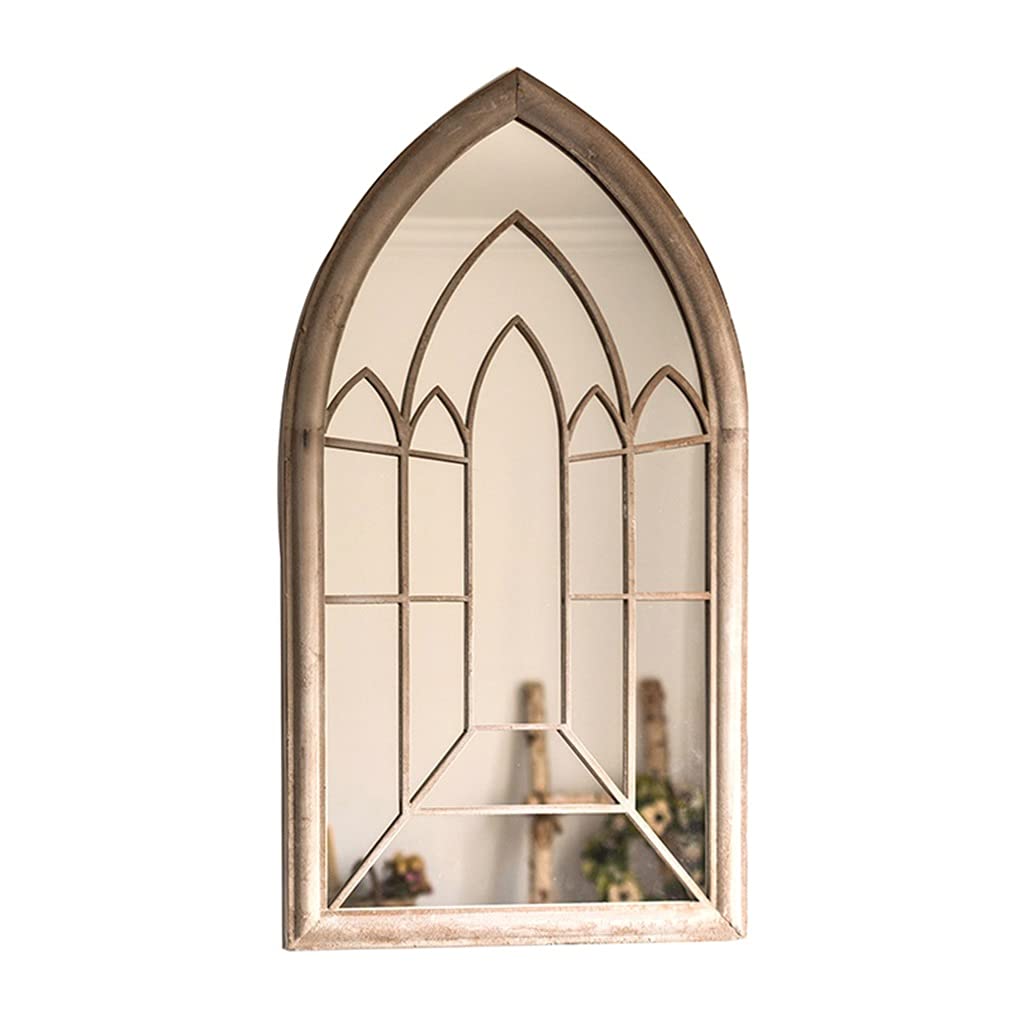 Vintage Art Deco Wall Mirror with Wrought Iron Frame - Elegant Dressing & Makeup Mirror for Home Decor (Color: Black, Size: 112x61cm) - Perfect for Bedroom, Bathroom & Vanity Areas