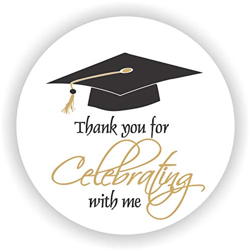 Graduation Stickers - 40 Pack DIY Graduation Party Favors, Labels & Decorations for Cap, Diploma, Invitations & Scrapbooking - Perfect for Graduation Gifts & School Celebrations