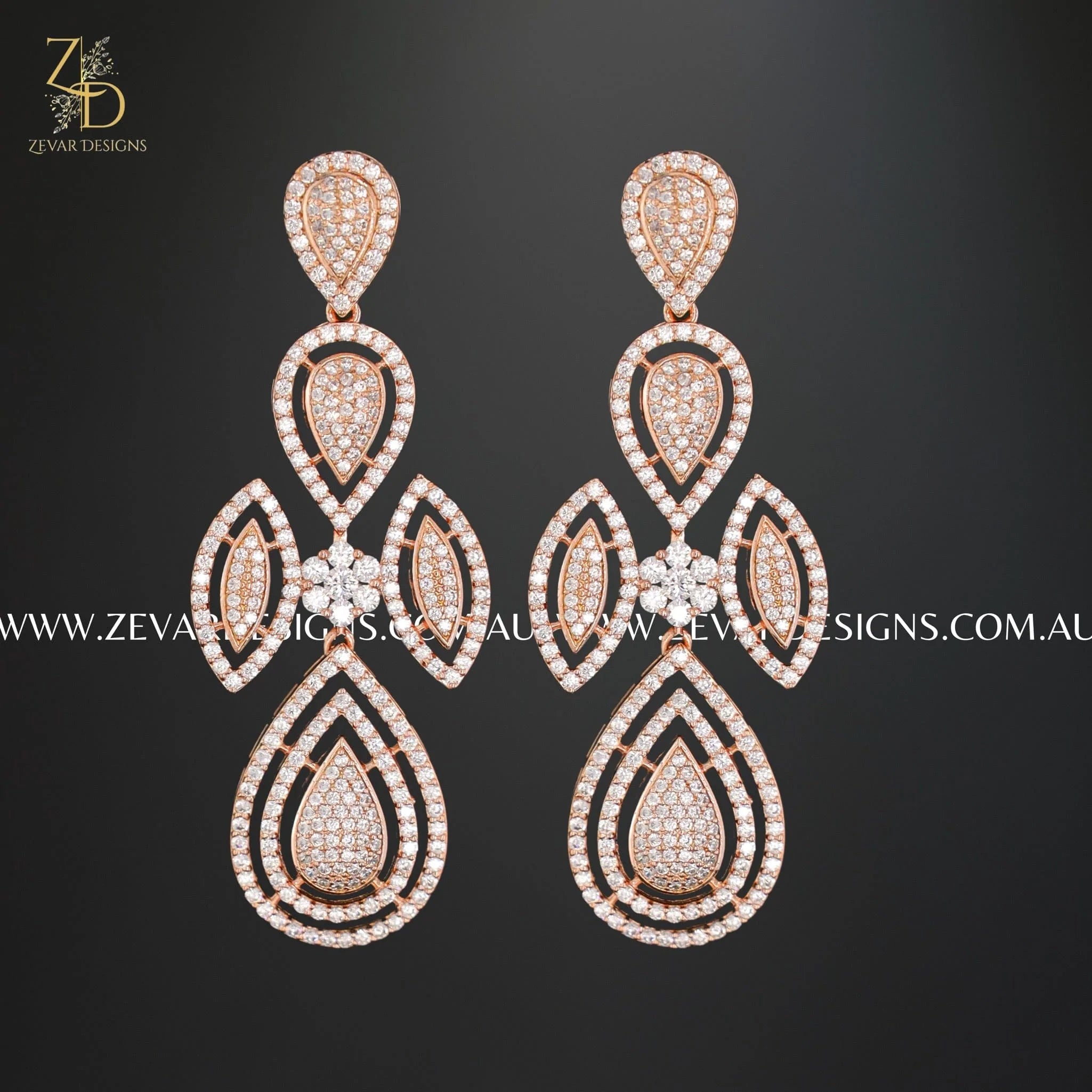 Zircon Necklace Set in Rose Gold & Pink | Elegant Jewelry for Women | Perfect for Gifts, Parties & Special Occasions