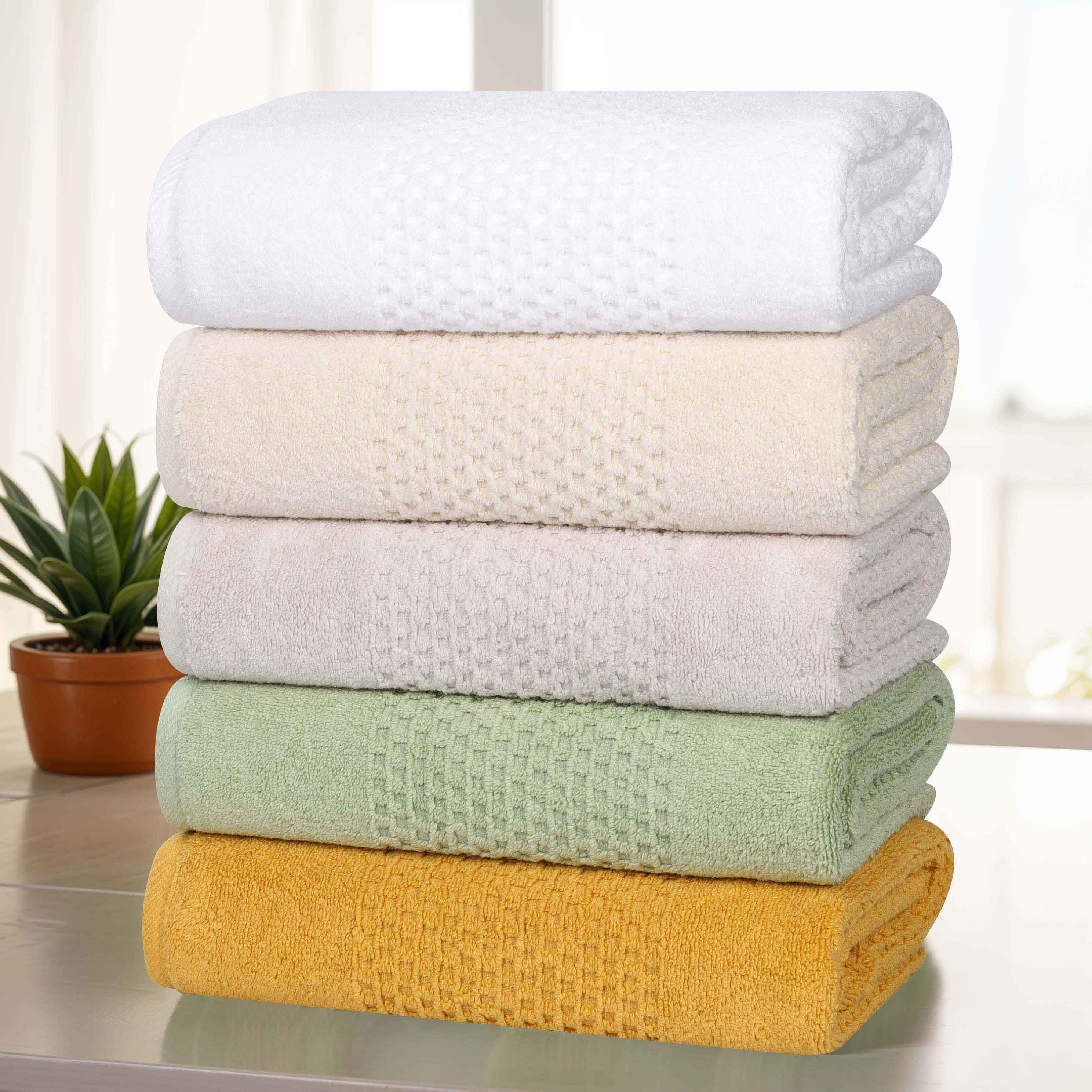 Playa Zero Twist Cotton Solid Waffle Textured Bath Sheets - Ultra Soft & Absorbent Set of 2 | Luxury Spa & Bathroom Essentials for Hotels & Home Use