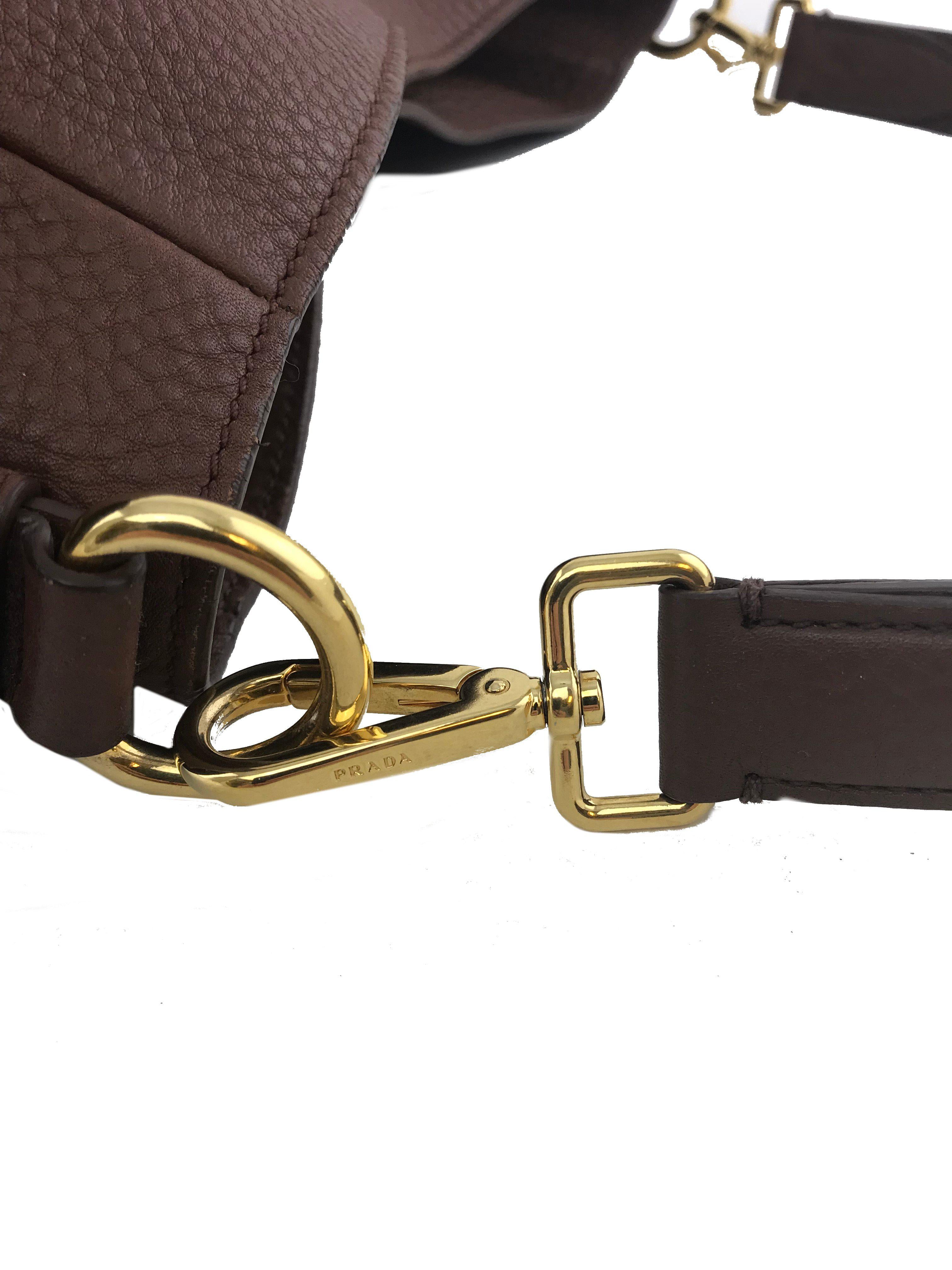 Prada Vitello Daino Leather Side Pocket Hobo Bag for Women | Luxury Italian Designer Handbag | Perfect for Work, Travel & Everyday Use
