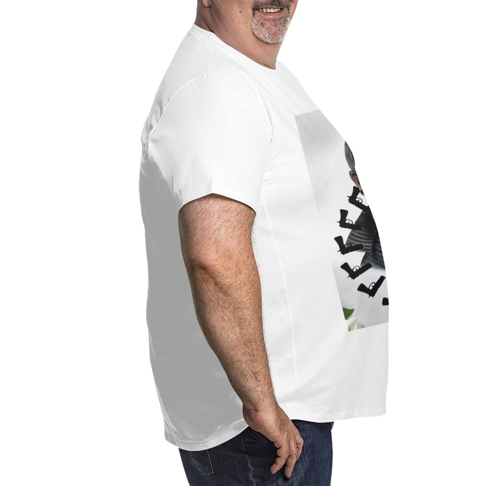 Frank Iero Oversized Cotton T-Shirt for Men - Big & Tall Short Sleeve Tee in White - Perfect for Concerts, Casual Wear and Street Style Fashion