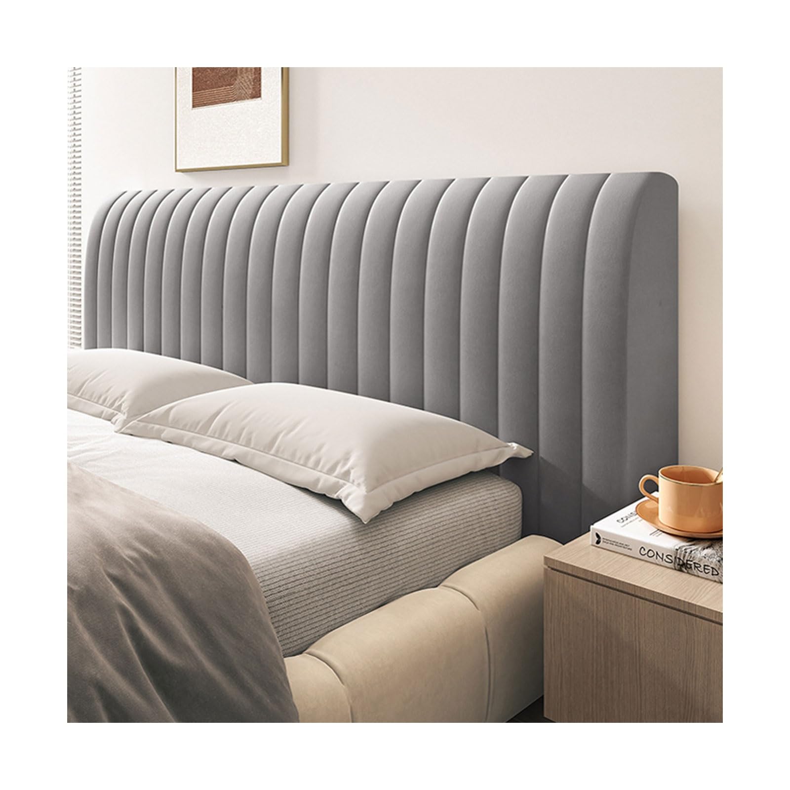 **King Size Bed Headboard Cover - Thick Dustproof Slipcover for Full, Queen & Cal King Beds, 360° Wrapping PP Cotton Padding Protector (Dark Gray) – Perfect for Bedroom Upgrade & Dust Protection**