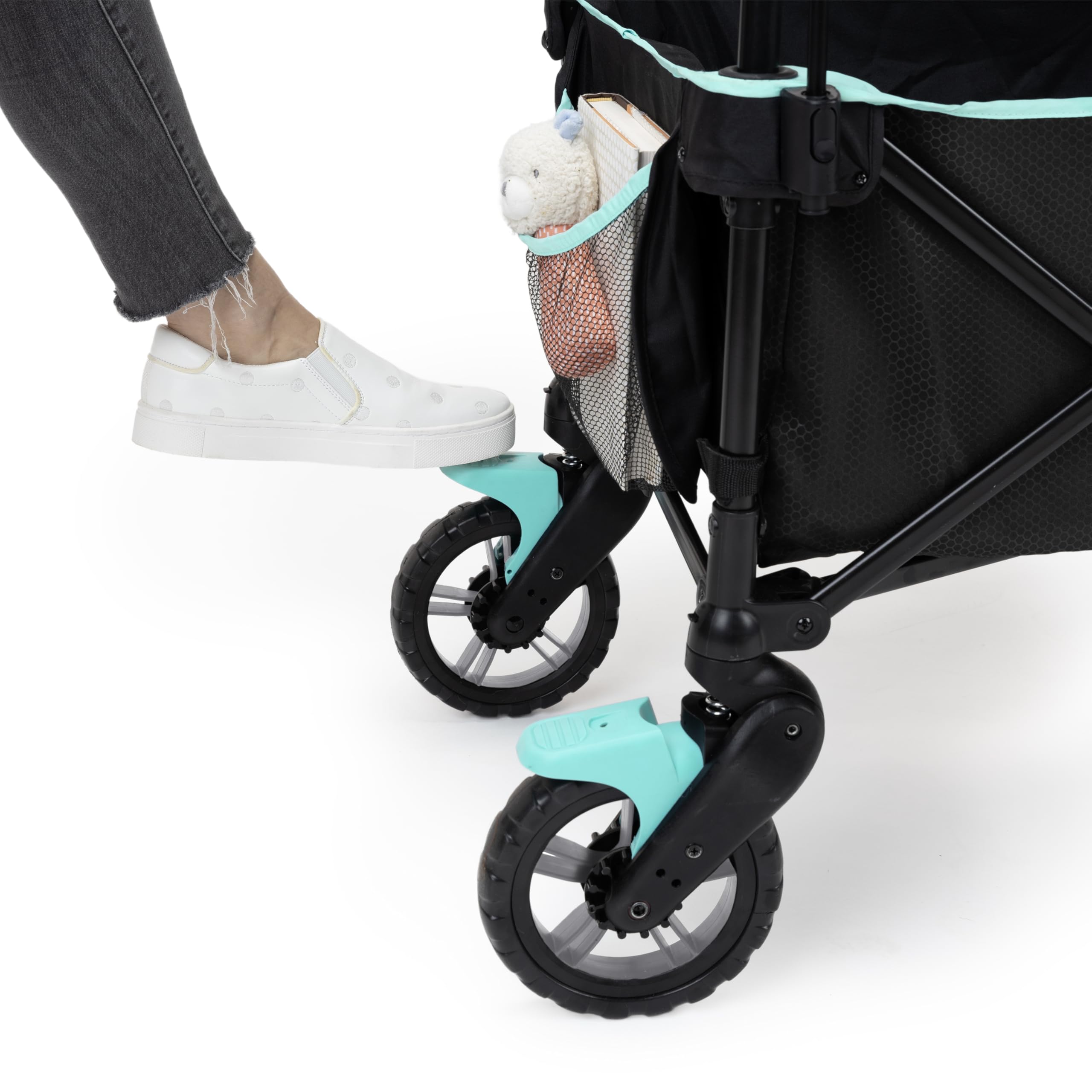 Ingenuity Pop 'N Ride Lightweight Stroller Wagon for 2 Kids - Summer-Ready with Face-to-Face Seats, 3-Point Harnesses & Sun Canopy | Perfect for Beach Outings, Park Visits & Family Travel