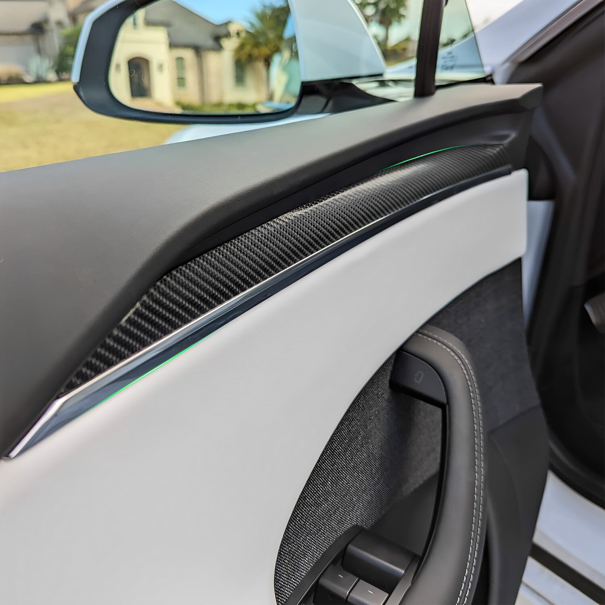 Premium Carbon Fiber Dashboard & Door Trim Kit for 2021-2023 Tesla Model S & Model X - YESLAK Interior Upgrade | Luxury Car Accessories for Enhanced Driving Experience