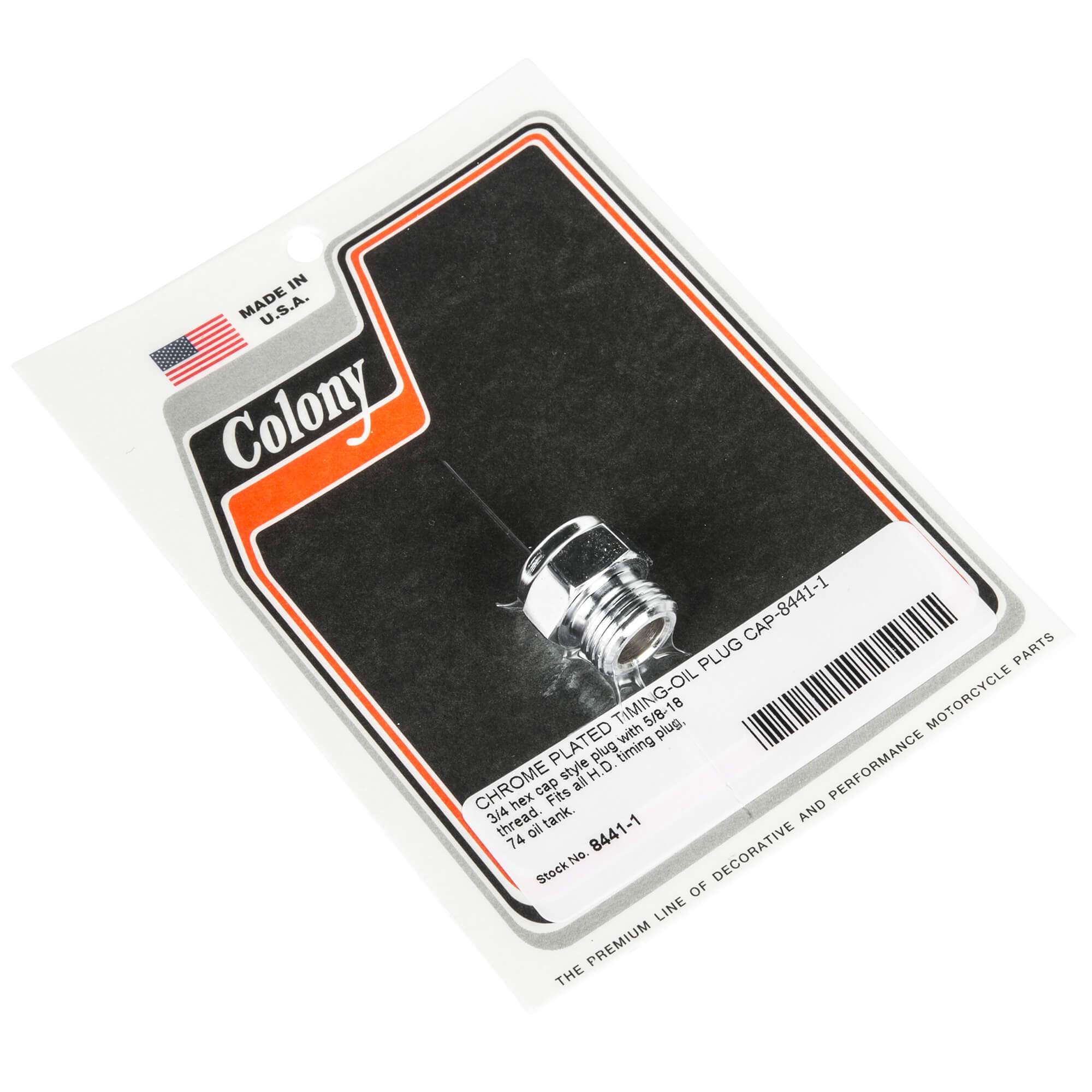 Harley Davidson Timing Plug & Oil Plug #8441 - Chrome Plated Replacement for 74s Oil Tanks | Motorcycle Engine Maintenance & Repair Accessories