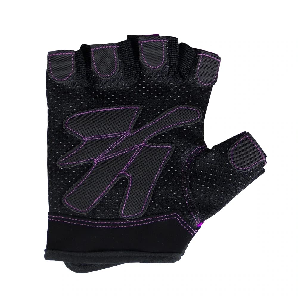 GORILLA WEAR Women's Workout Gloves for Gym & Weightlifting - Breathable Anti-Slip Training Gloves (Black/Purple, Medium) - Perfect for CrossFit, Yoga & Strength Training