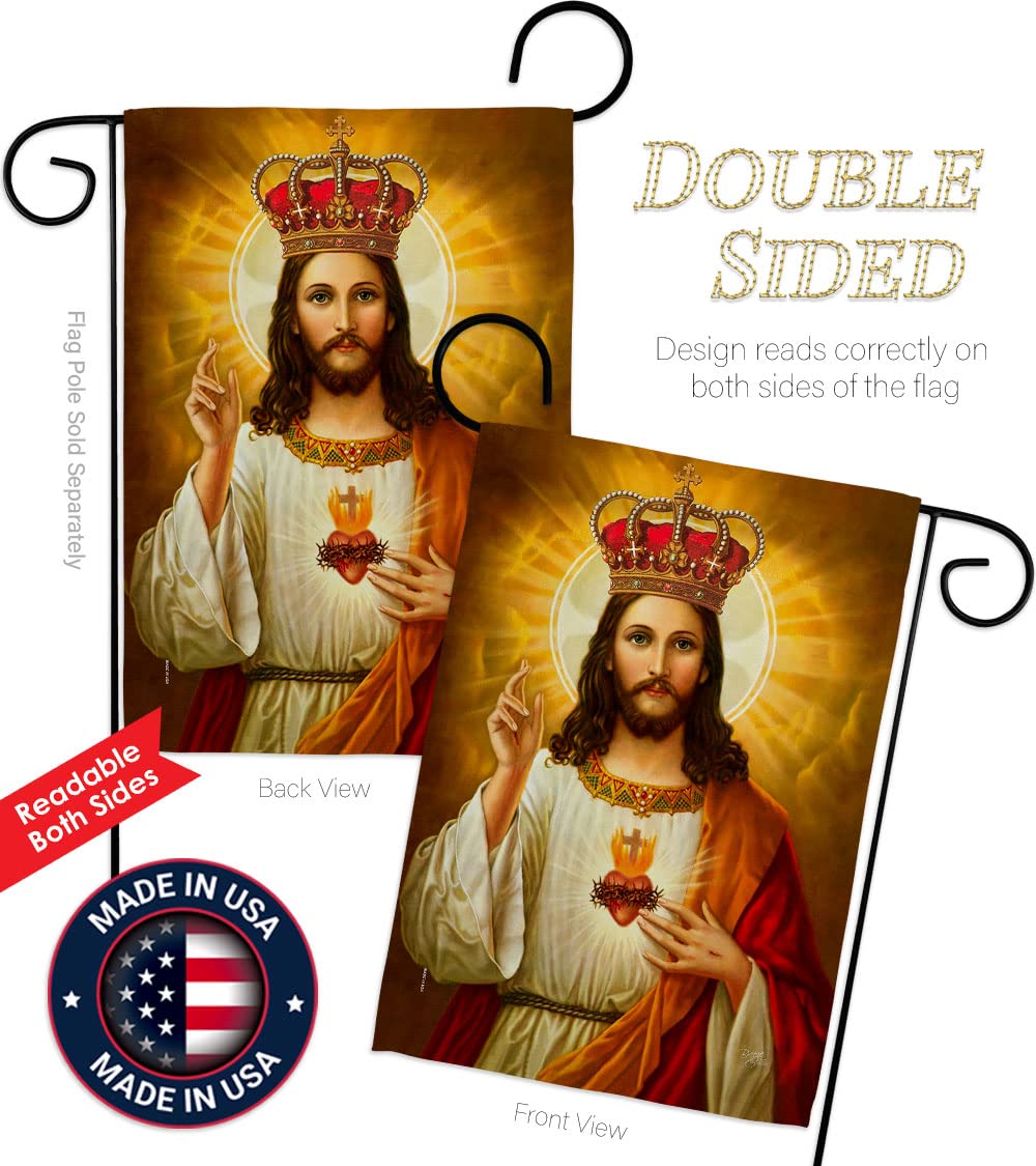 Jesus Sacred Heart Garden Flag - Religious Easter Decoration for Home & Yard