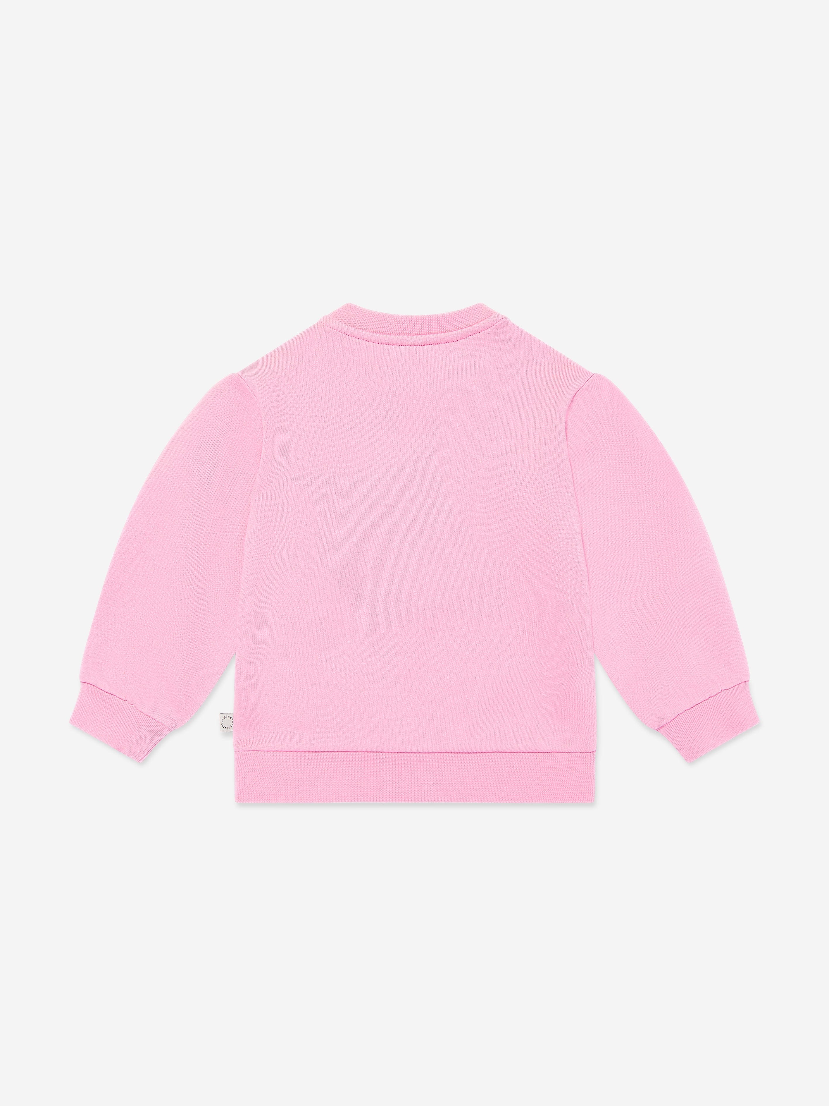 Adorable Pink Daisy Logo Sweatshirt for Baby Girls - Soft Cotton Pullover for Playdates & Family Outings