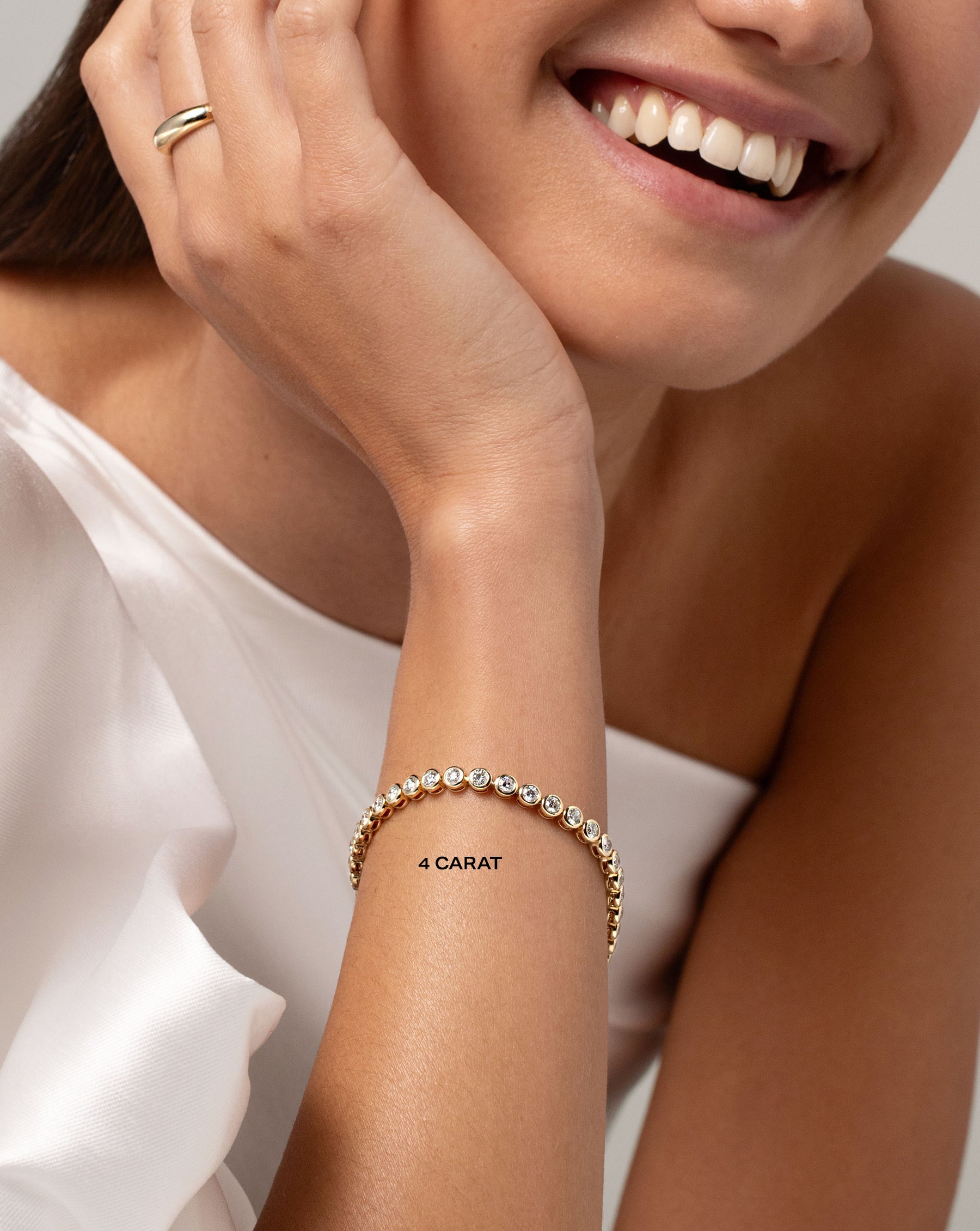Bezel Classic Diamond Tennis Bracelet for Women - 14K Gold Plated Elegant Jewelry Gift for Anniversary, Birthday & Special Occasions