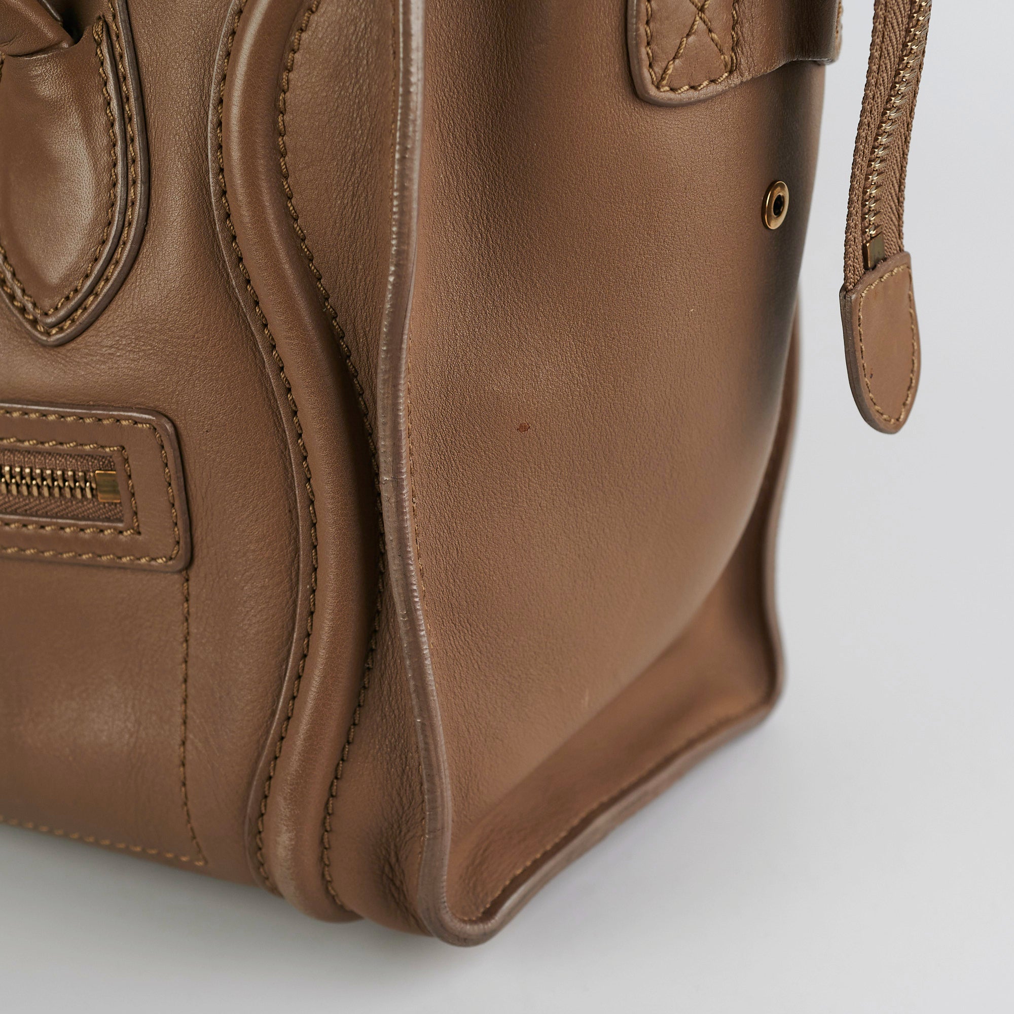 Celine Micro Luggage Taupe Tote Bag - Premium Leather Handbag for Women | Perfect for Work, Travel & Everyday Use